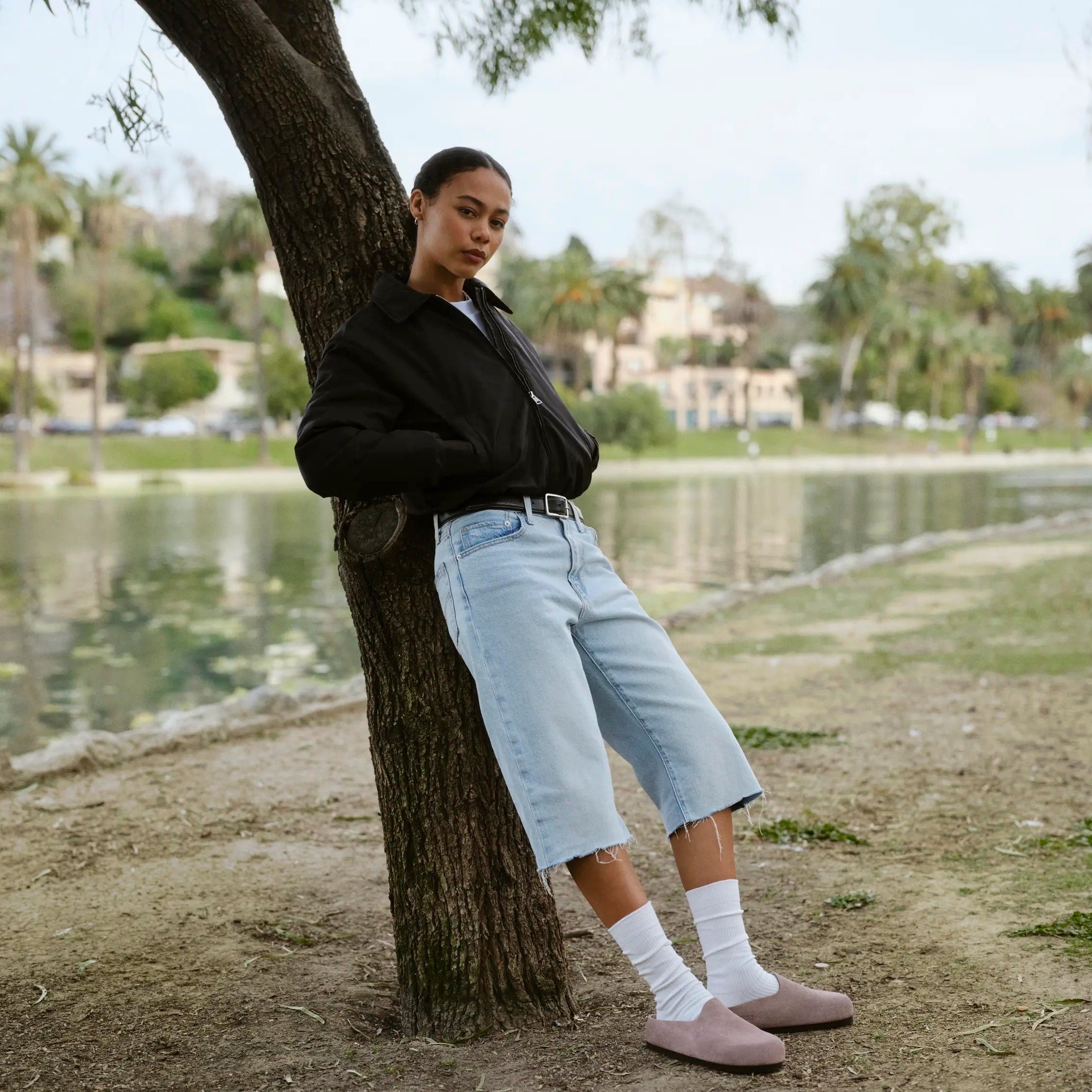 Birkenstock Amsterdam Wrapped faded purple suede
