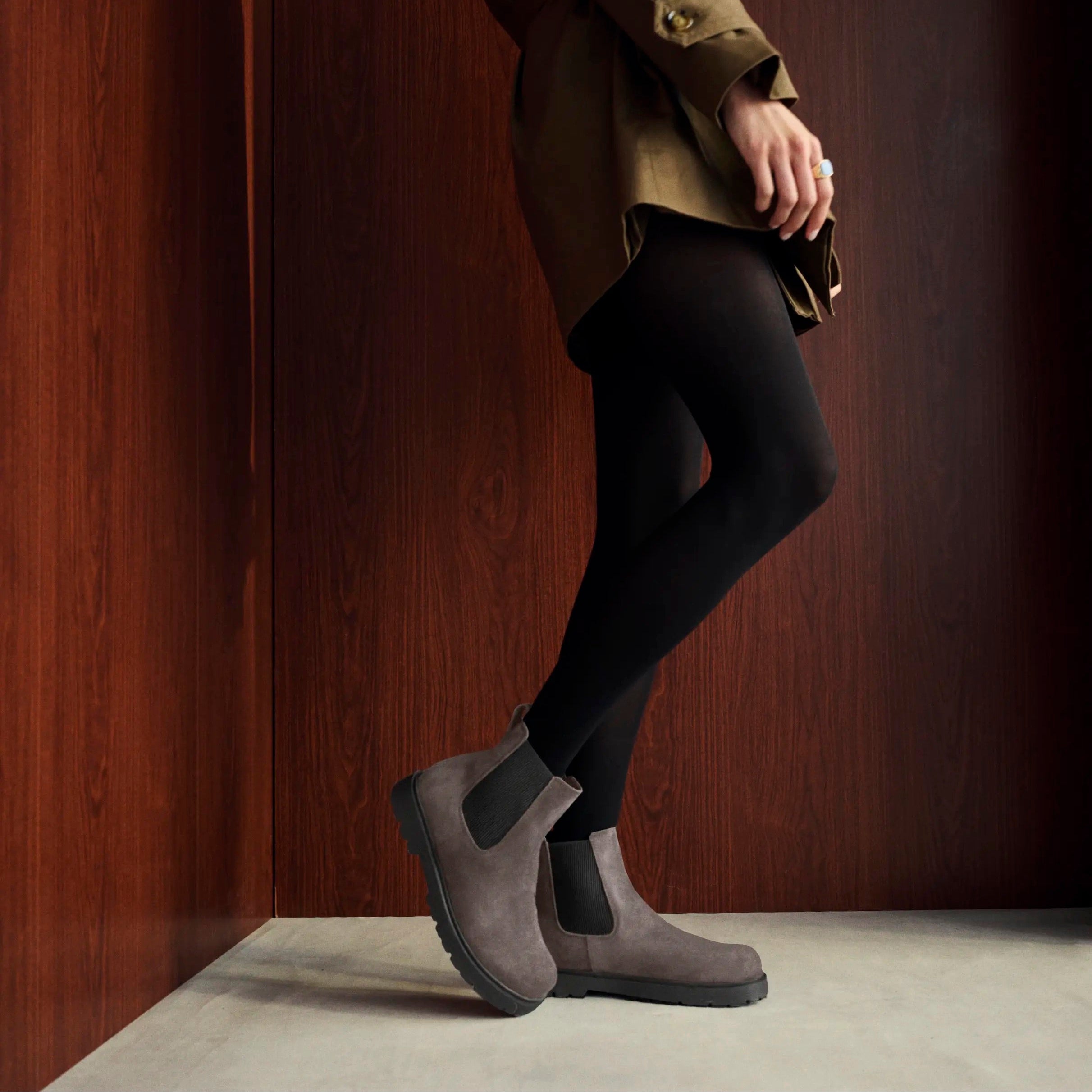 Birkenstock Highwood velvet gray suede