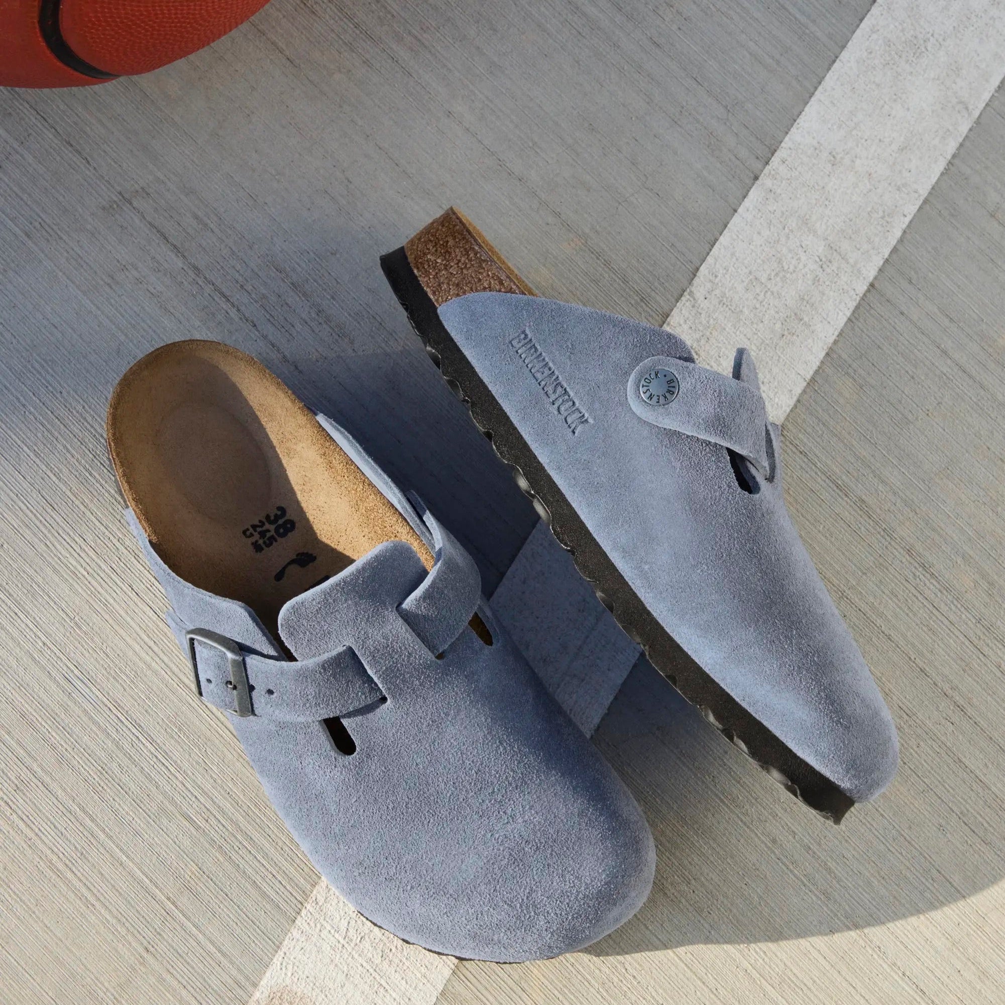 Birkenstock Boston stone blue suede