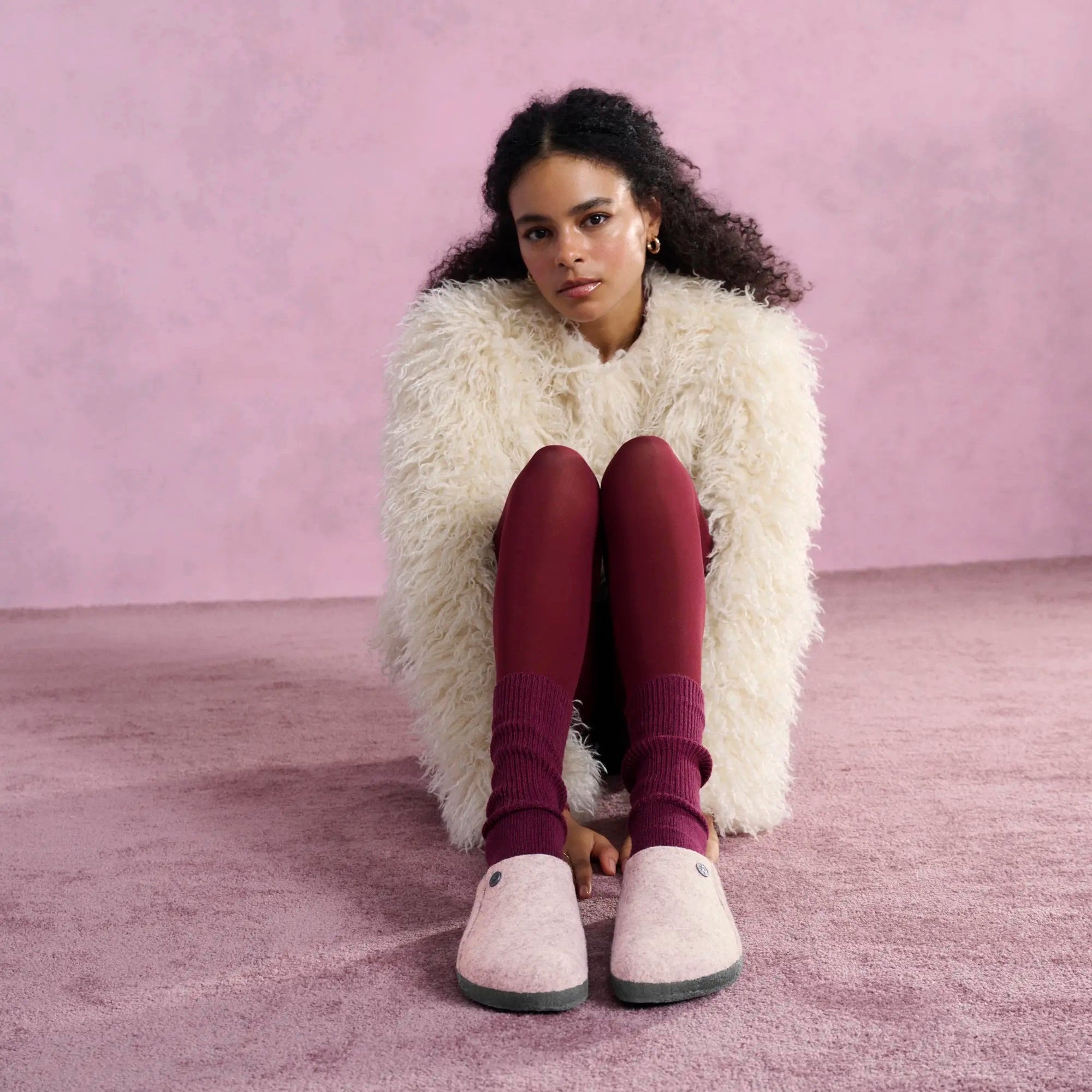 Birkenstock Zermatt Shearling soft pink wool/natural shearling