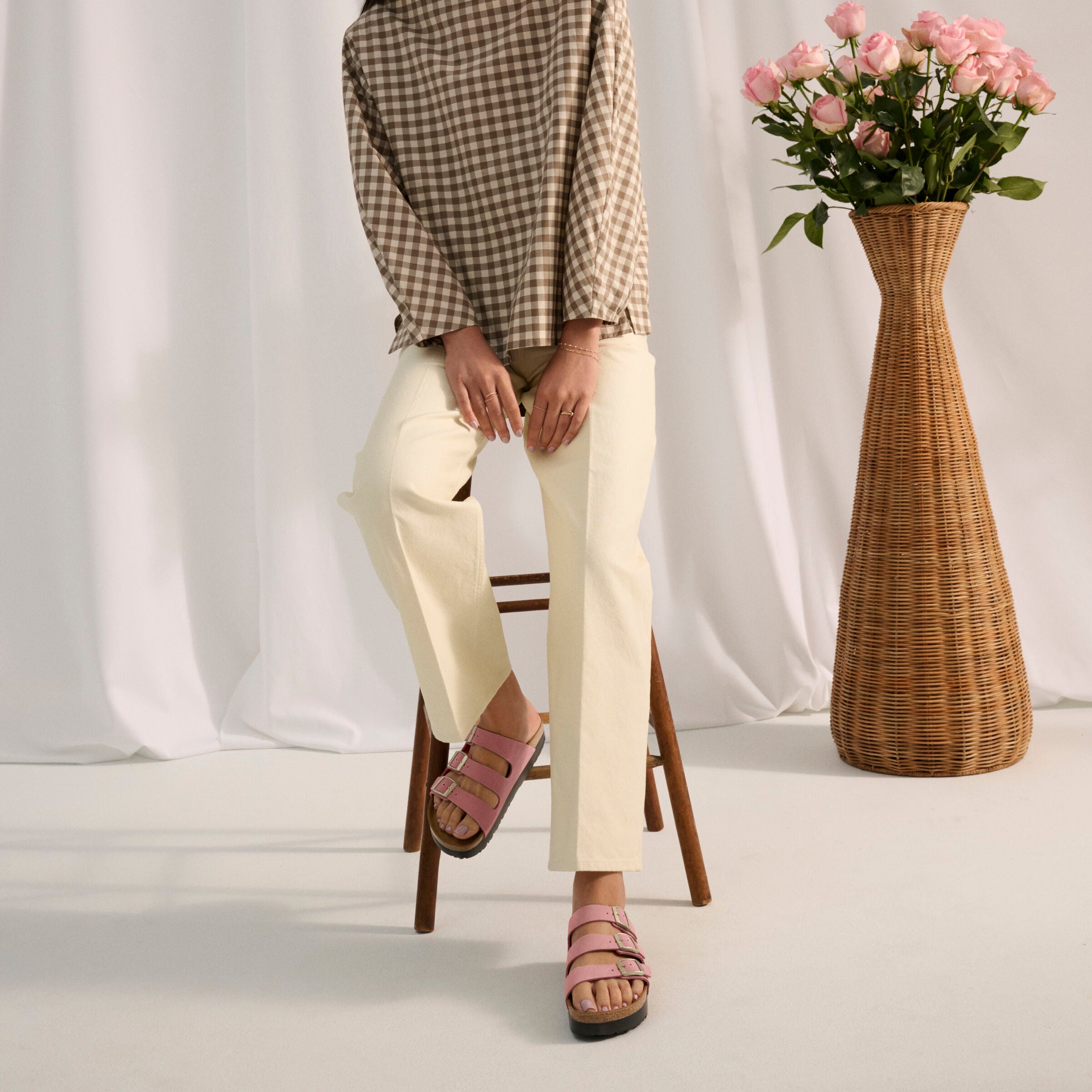 Papillio Florida Platform pink clay nubuck by Birkenstock