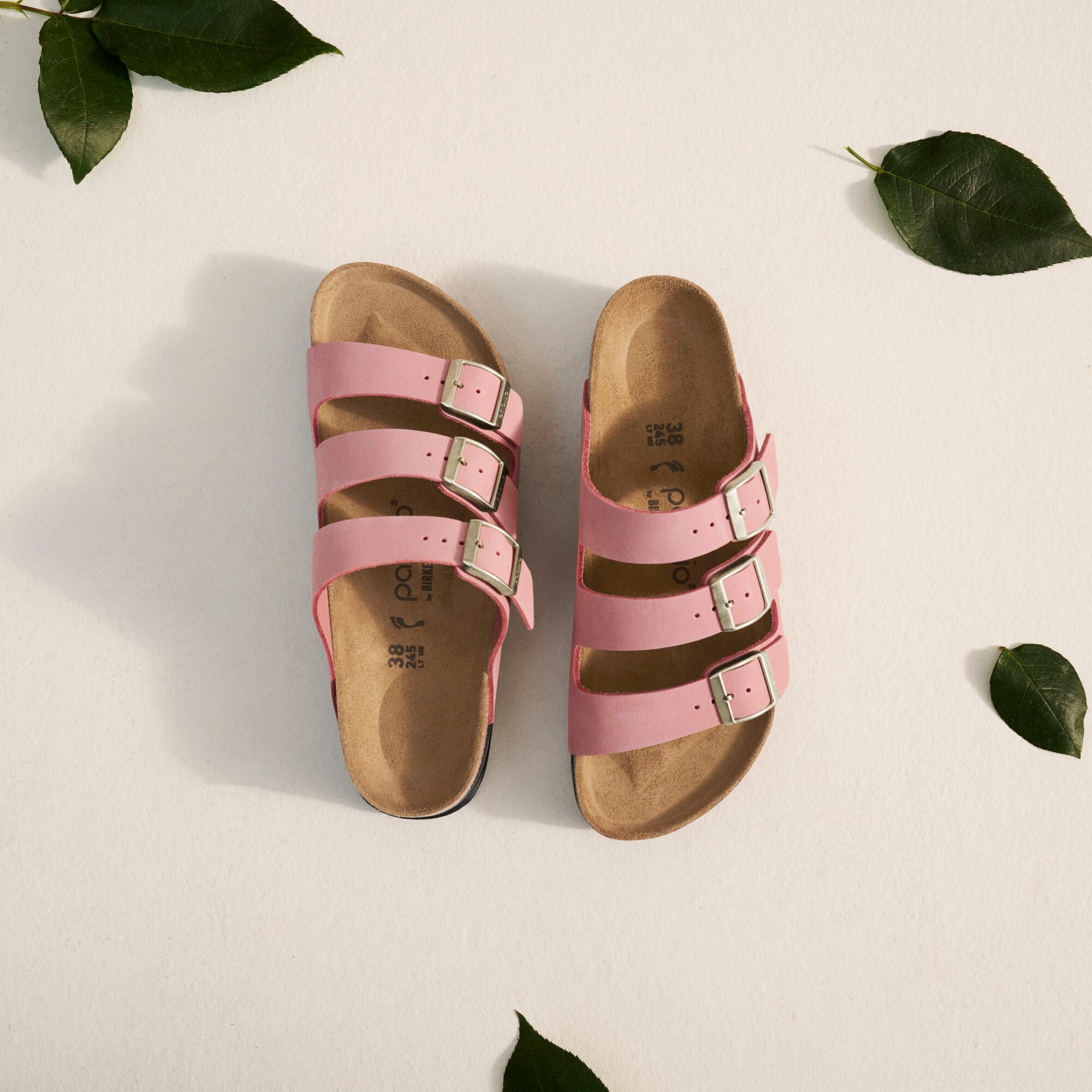 Papillio Florida Platform pink clay nubuck by Birkenstock