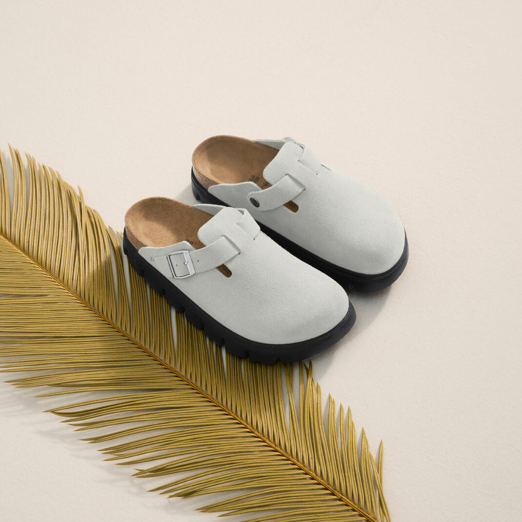 Papillio Boston Chunky pure sage suede by Birkenstock