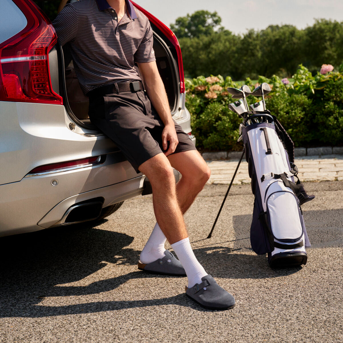 Birkenstock Boston Soft Footbed charcoal suede tonal