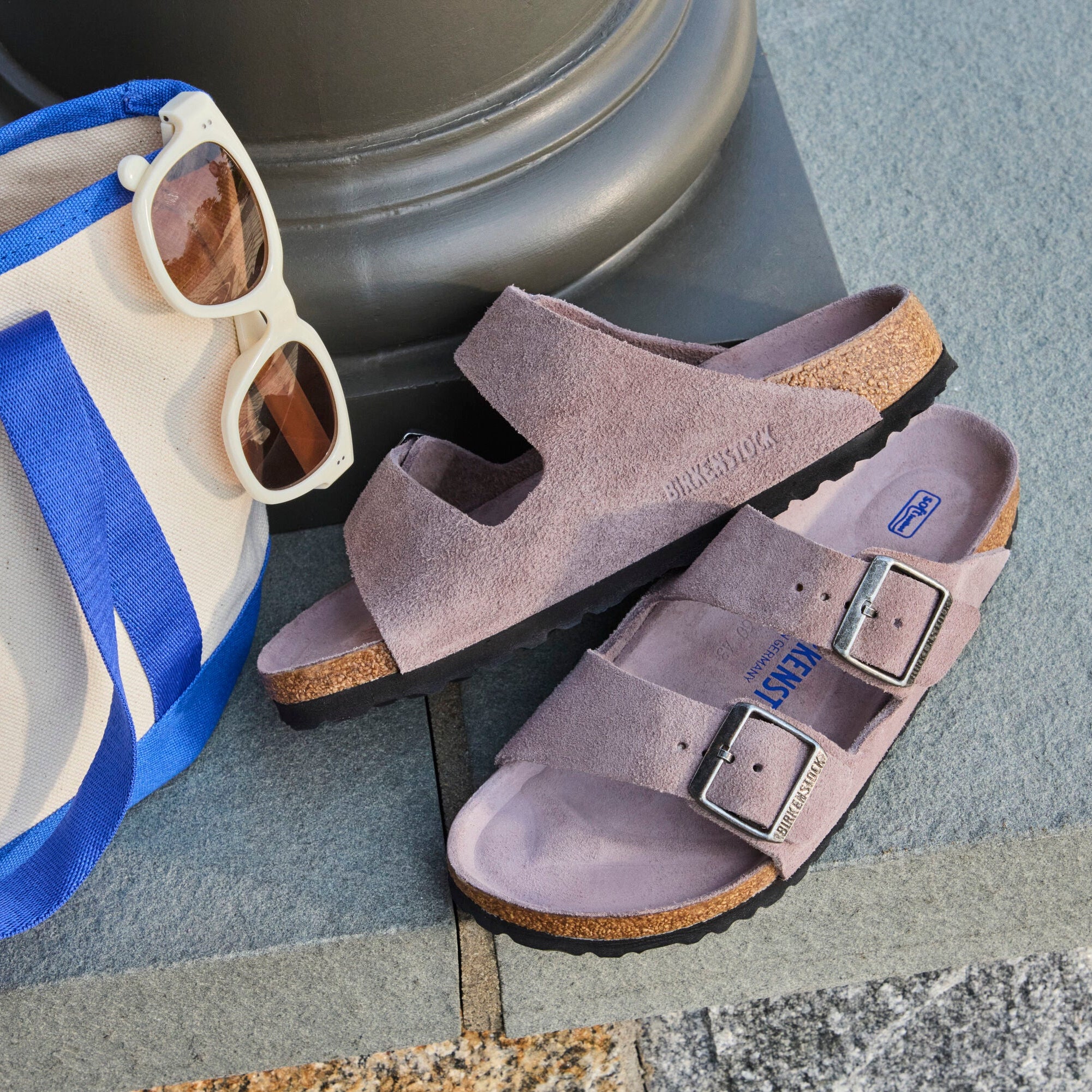 Birkenstock Arizona Soft Footbed faded purple suede tonal