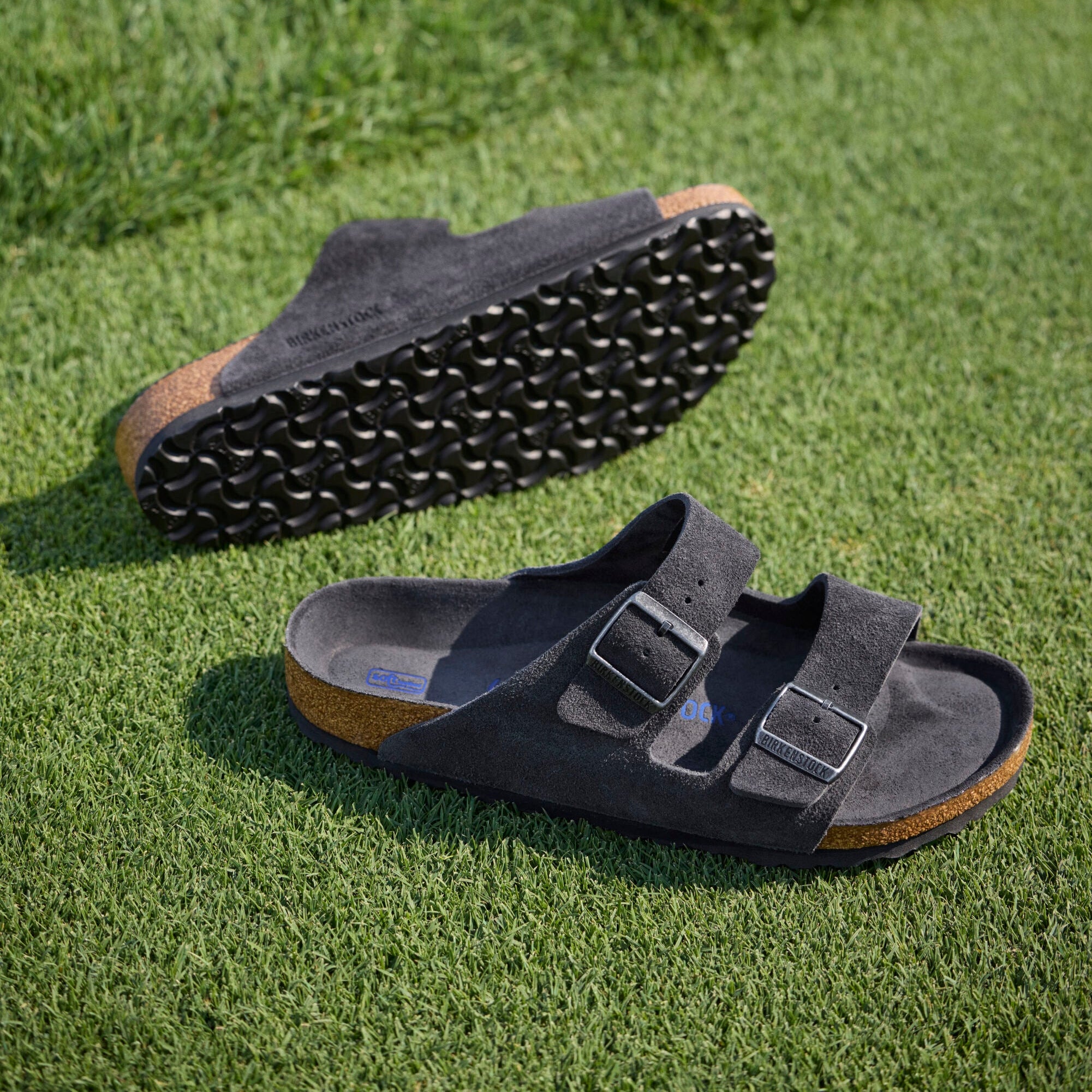Birkenstock Arizona Soft Footbed charcoal suede tonal