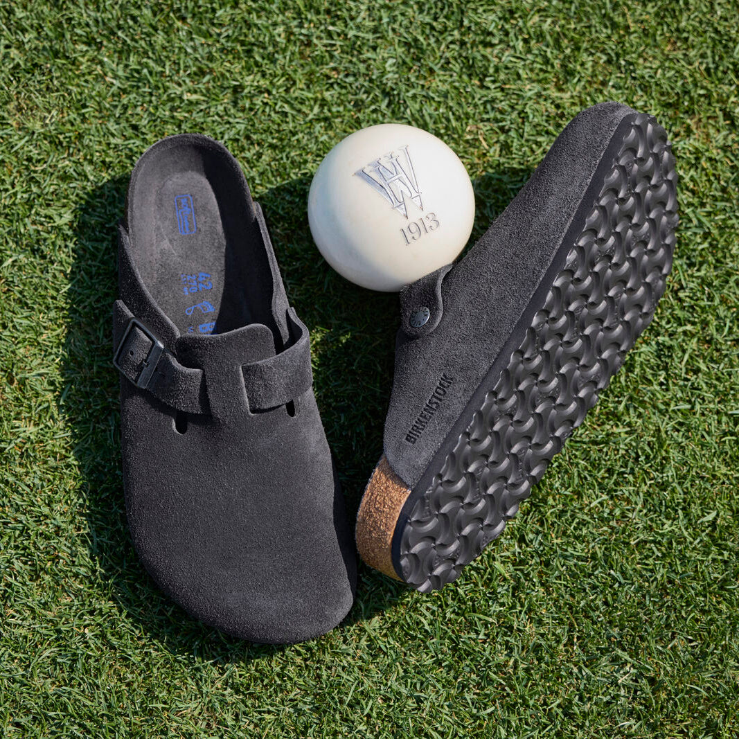 Birkenstock Boston Soft Footbed charcoal suede tonal