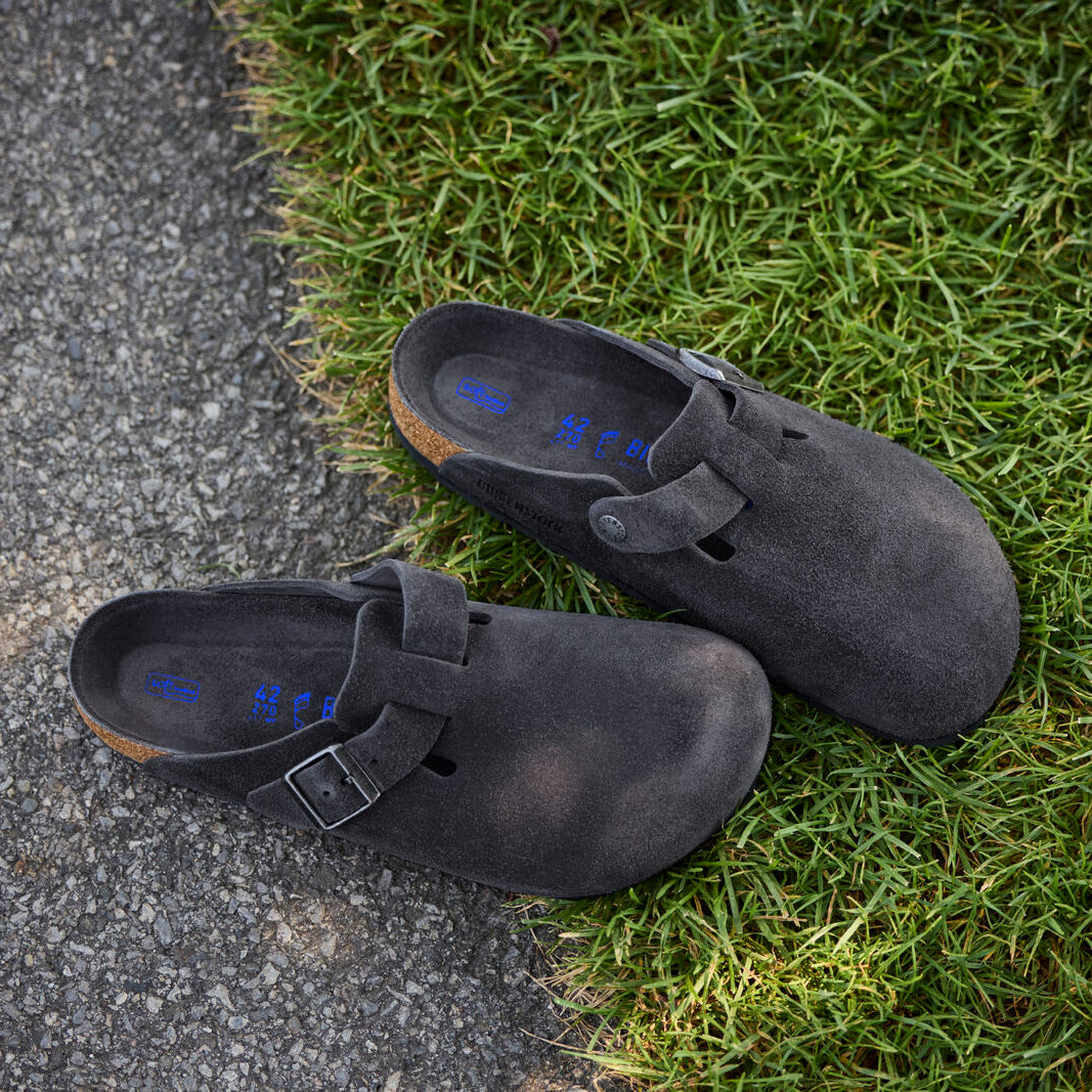 Birkenstock Boston Soft Footbed charcoal suede tonal