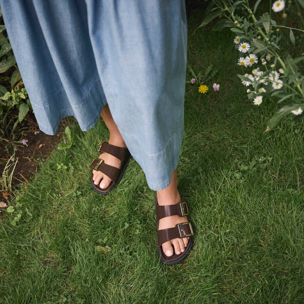 Birkenstock Arizona Droplet Buckle high shine carafe leather