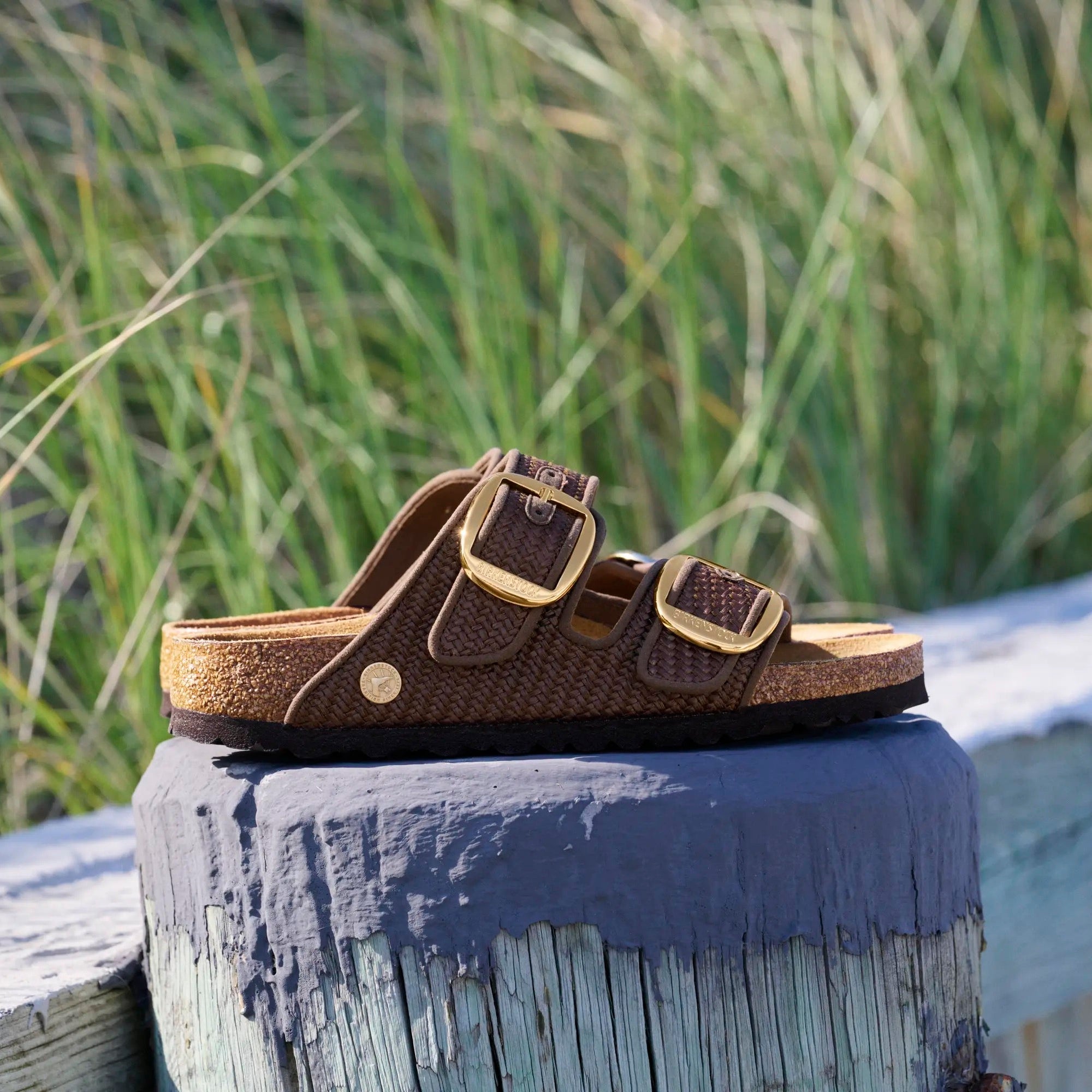 Birkenstock Arizona Big Buckle raffia carafe textile