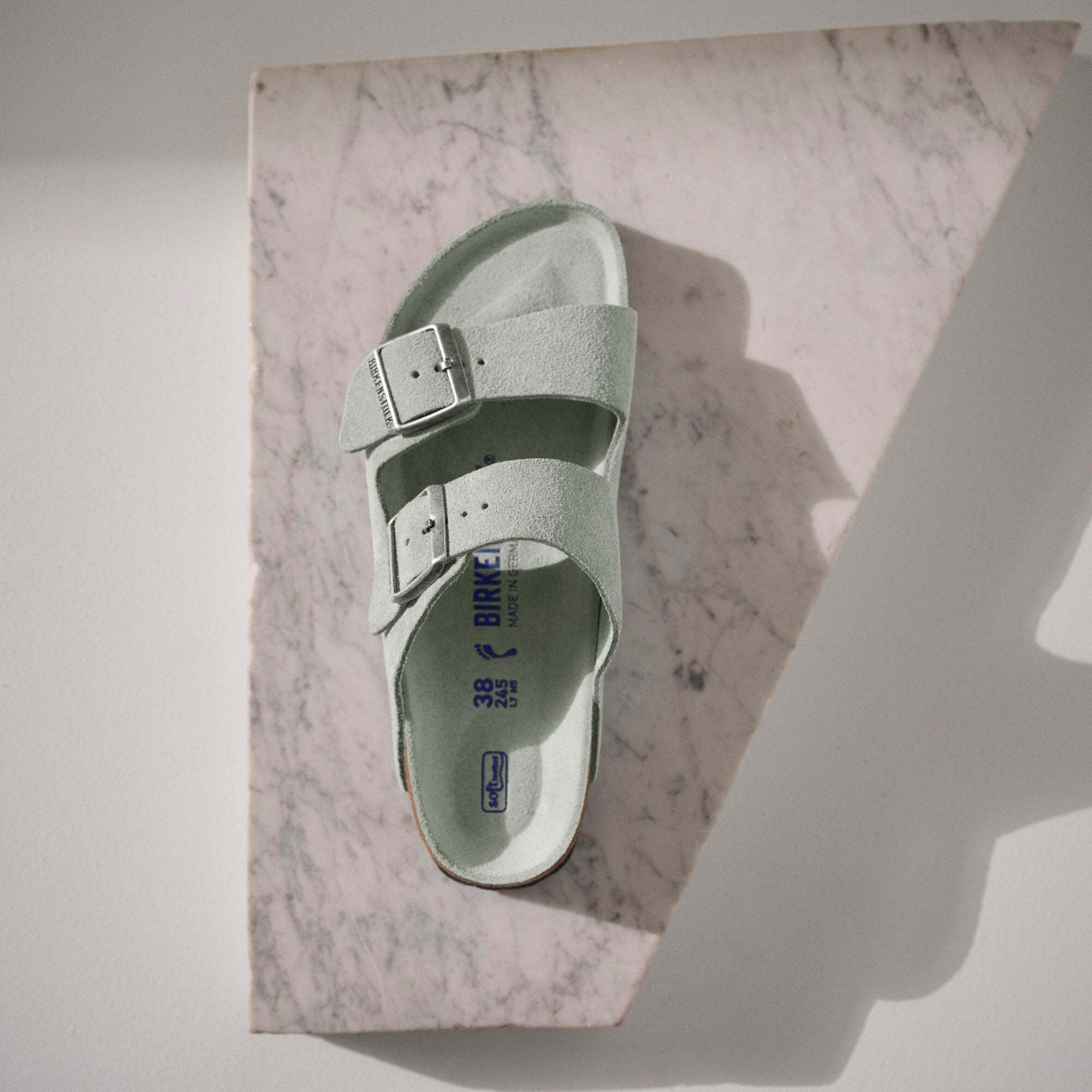 Birkenstock Arizona Soft Footbed pure sage suede tonal