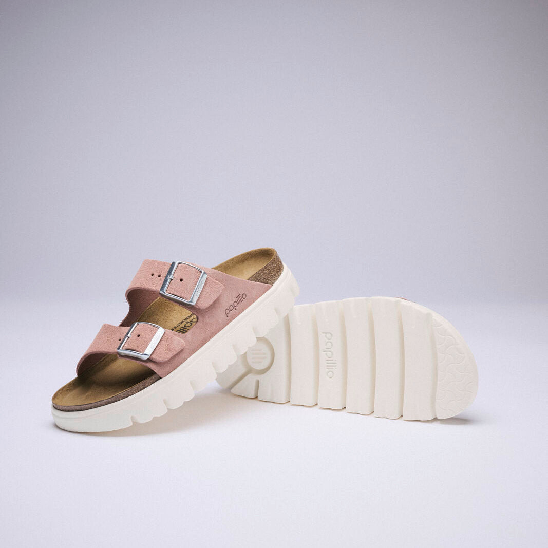 Papillio Arizona Chunky pink clay suede by Birkenstock