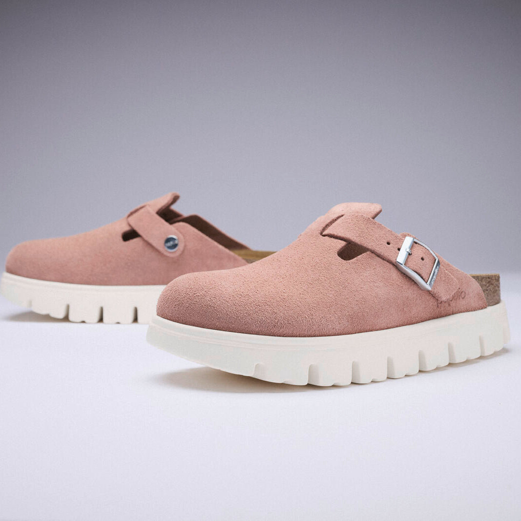 Papillio Boston Chunky pink clay suede by Birkenstock