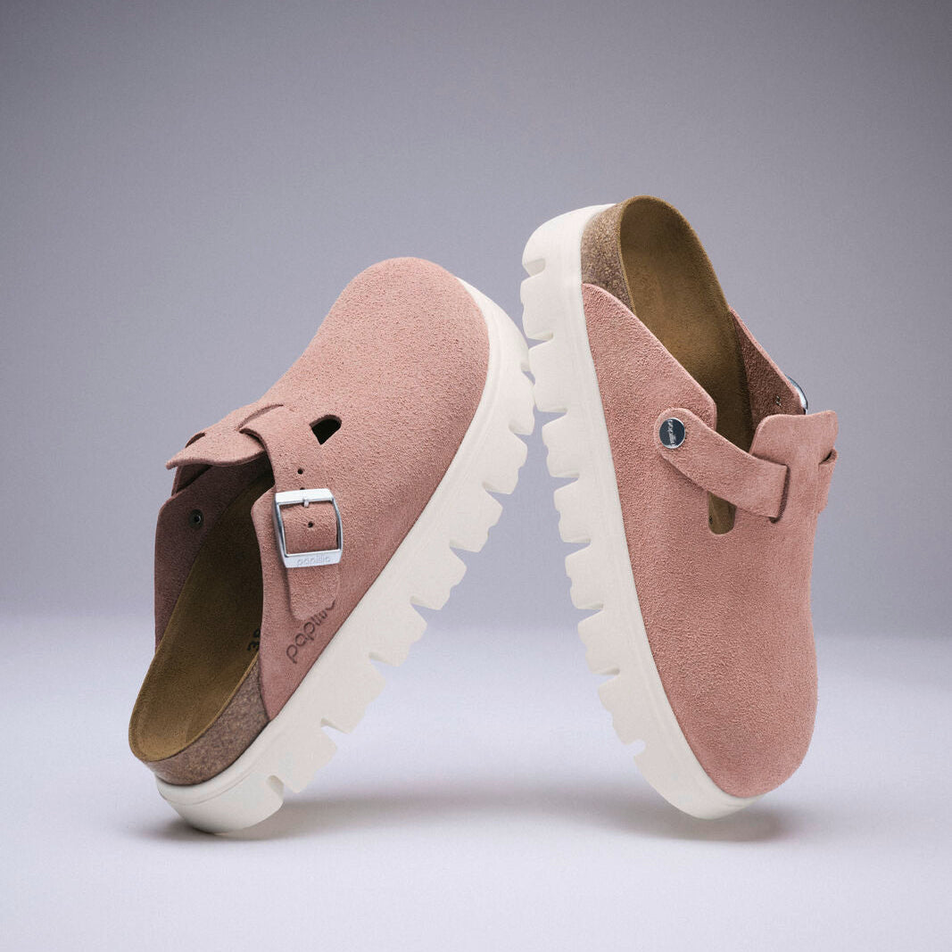 Papillio Boston Chunky pink clay suede by Birkenstock