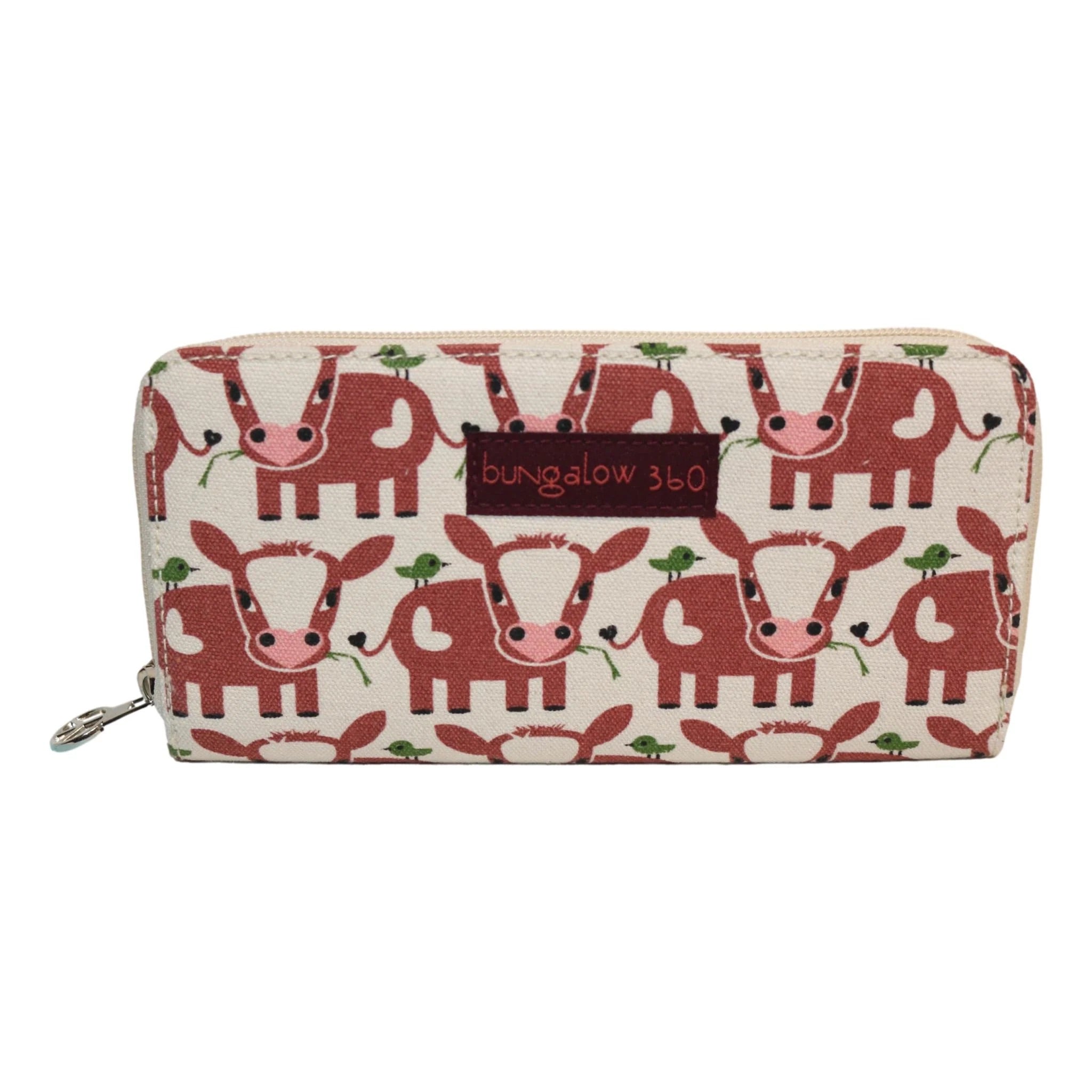 Bungalow 360 Zip Around Wallet cow