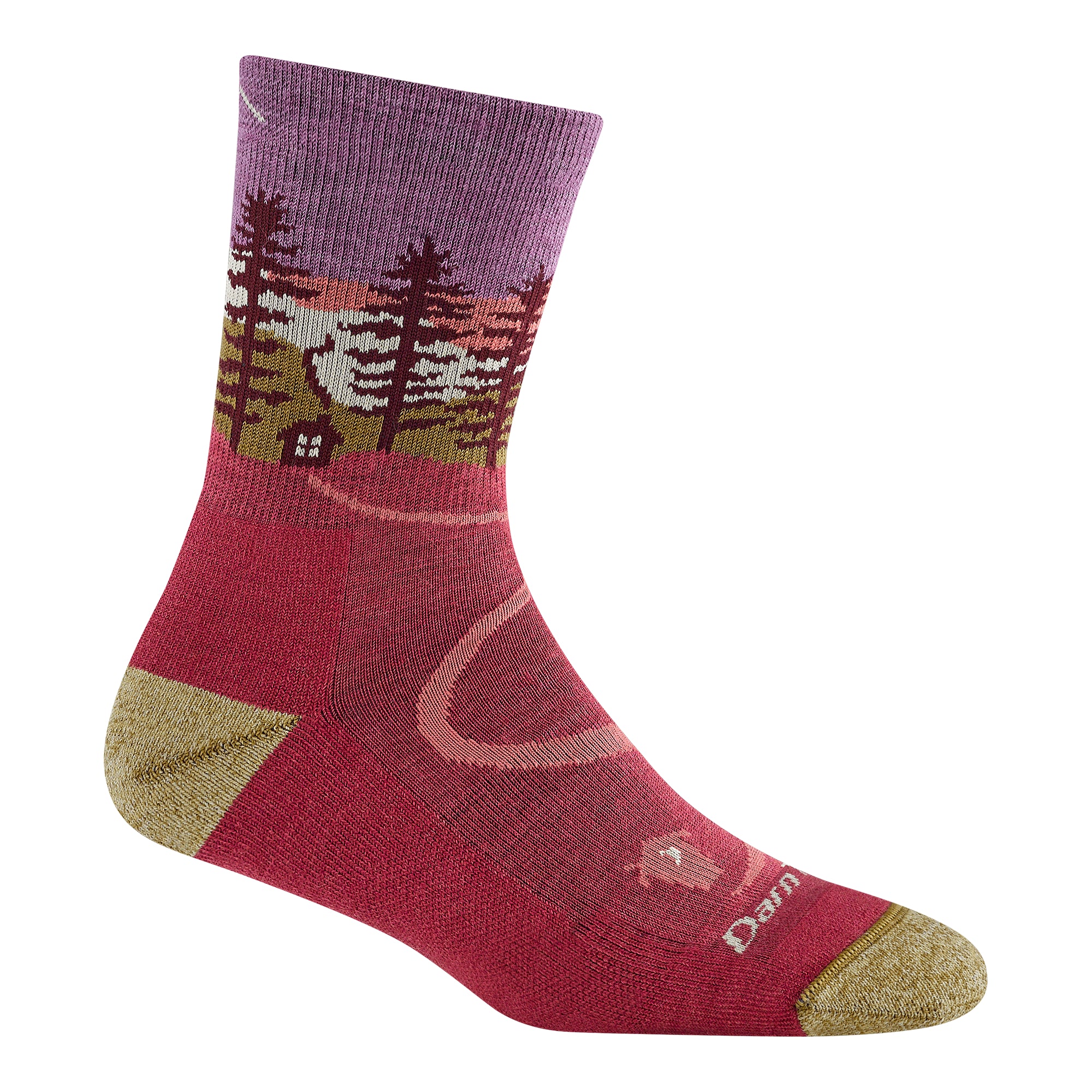 Darn Tough Women's Hiker Northwoods Micro Crew Midweight with Cushion cranberry