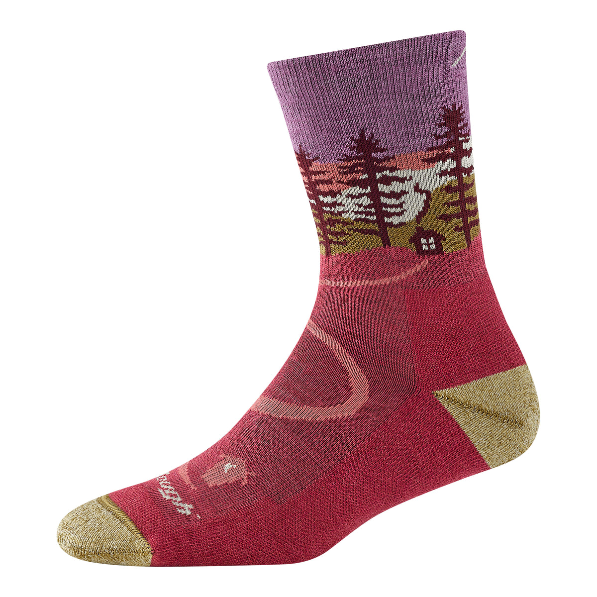 Darn Tough Women's Hiker Northwoods Micro Crew Midweight with Cushion cranberry