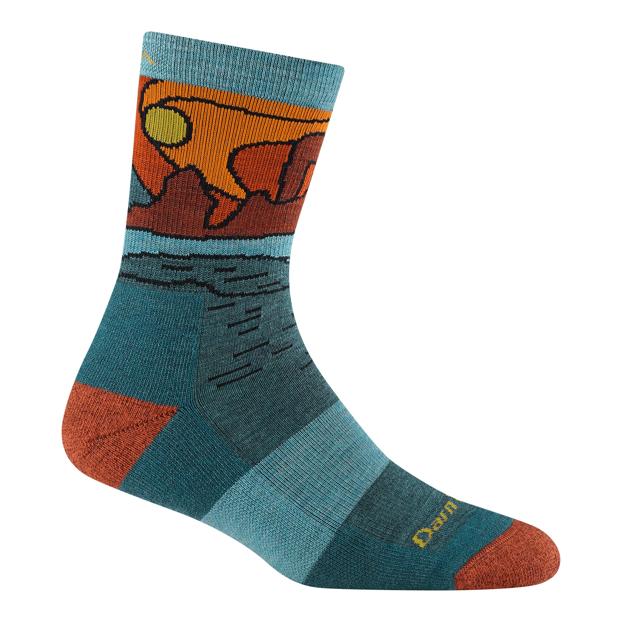 Darn Tough Women's Hiker Celeste Micro Crew Midweight with Cushion teal