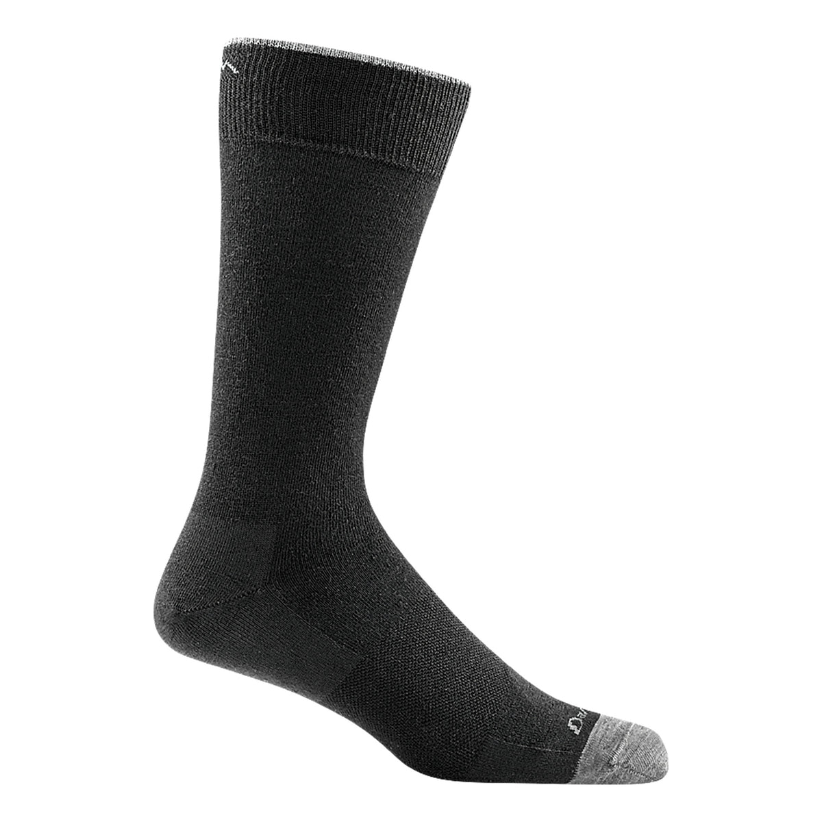 Darn Tough Men's Lifestyle Solid Crew Lightweight with No Cushion solid black