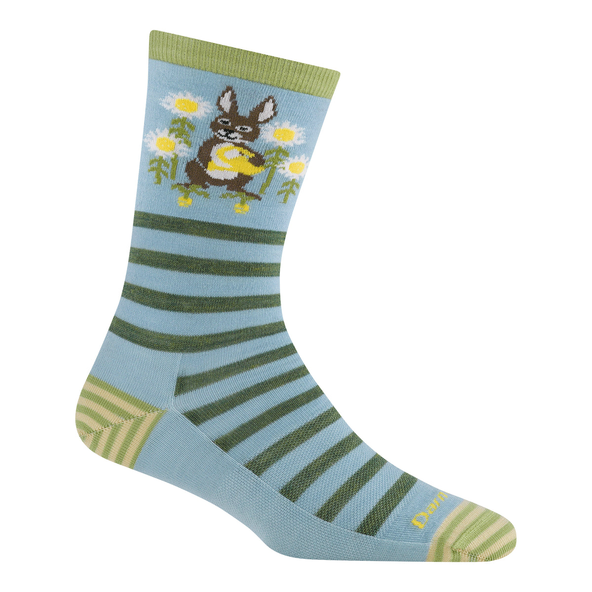 Darn Tough Women's Lifestyle Animal Haus Crew Lightweight with No Cushion bunny blue