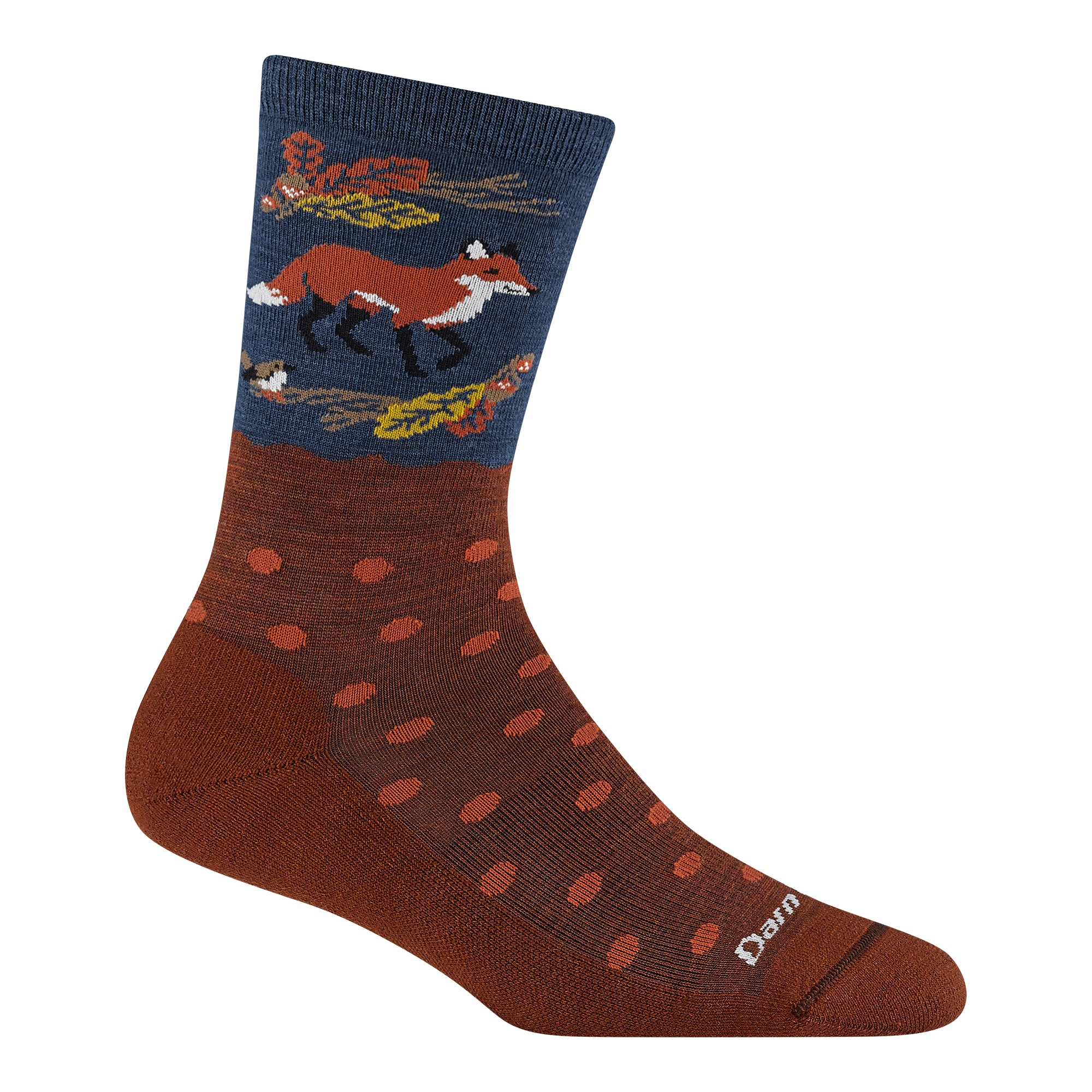 Darn Tough Women's Lifestyle Wild Life Crew Lightweight with Cushion fox foliage