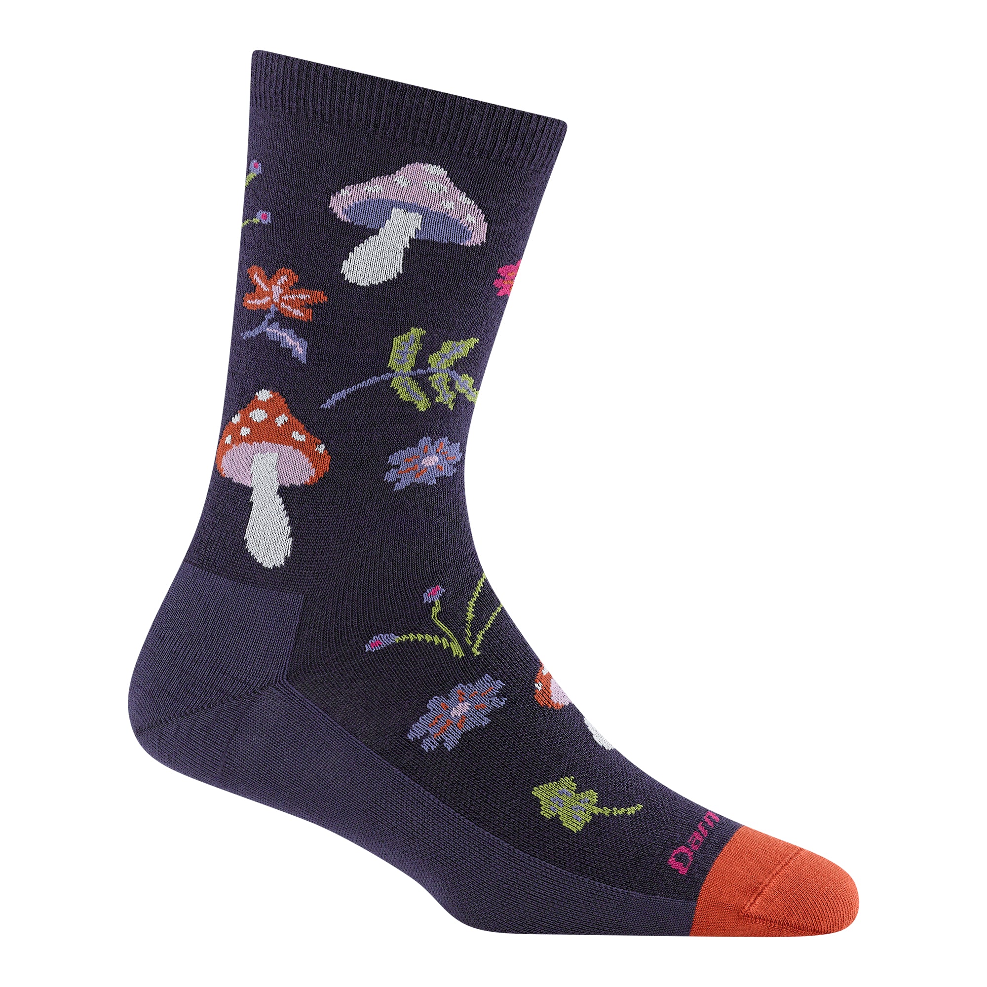 Darn Tough Women's Lifestyle Shroom Bloom Crew Lightweight with No Cushion blackberry