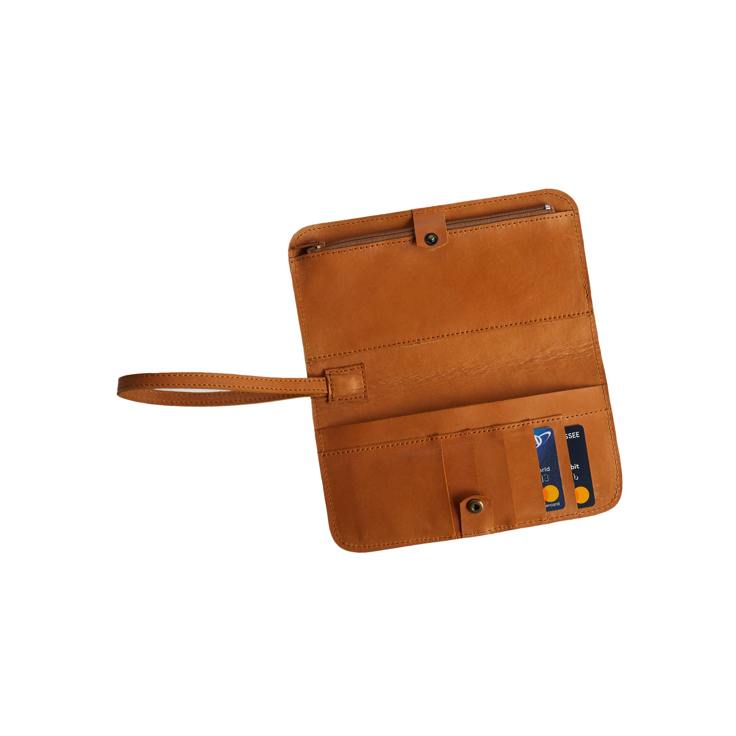 Able Alem Snap Wallet cognac leather