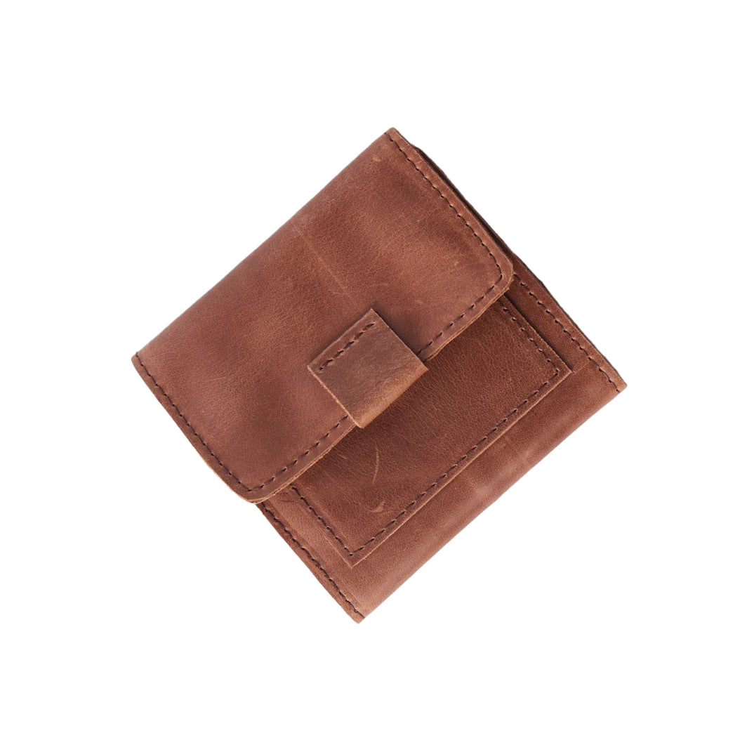 Able Kene Square Wallet whiskey leather