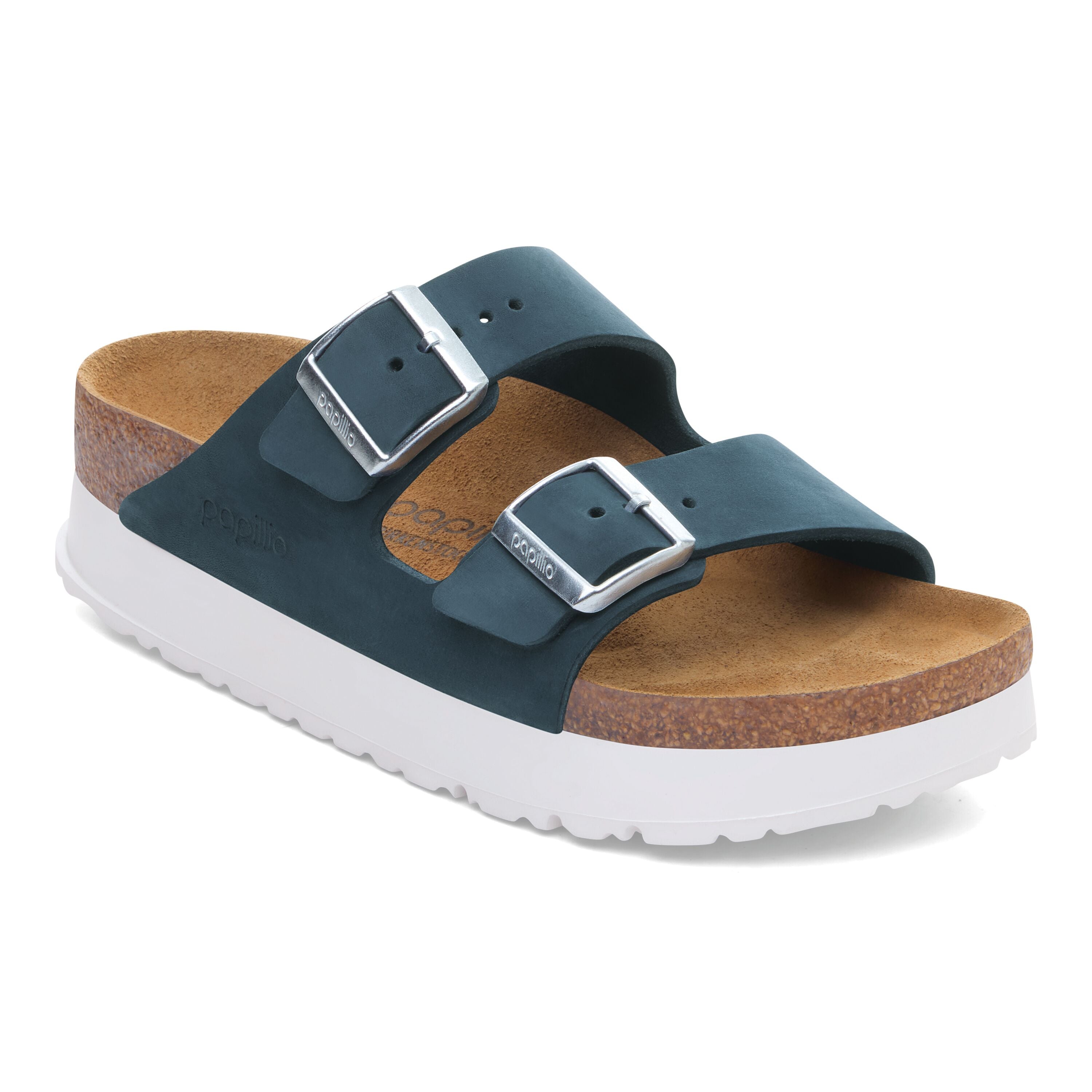 Papillio Arizona Platform new navy nubuck by Birkenstock