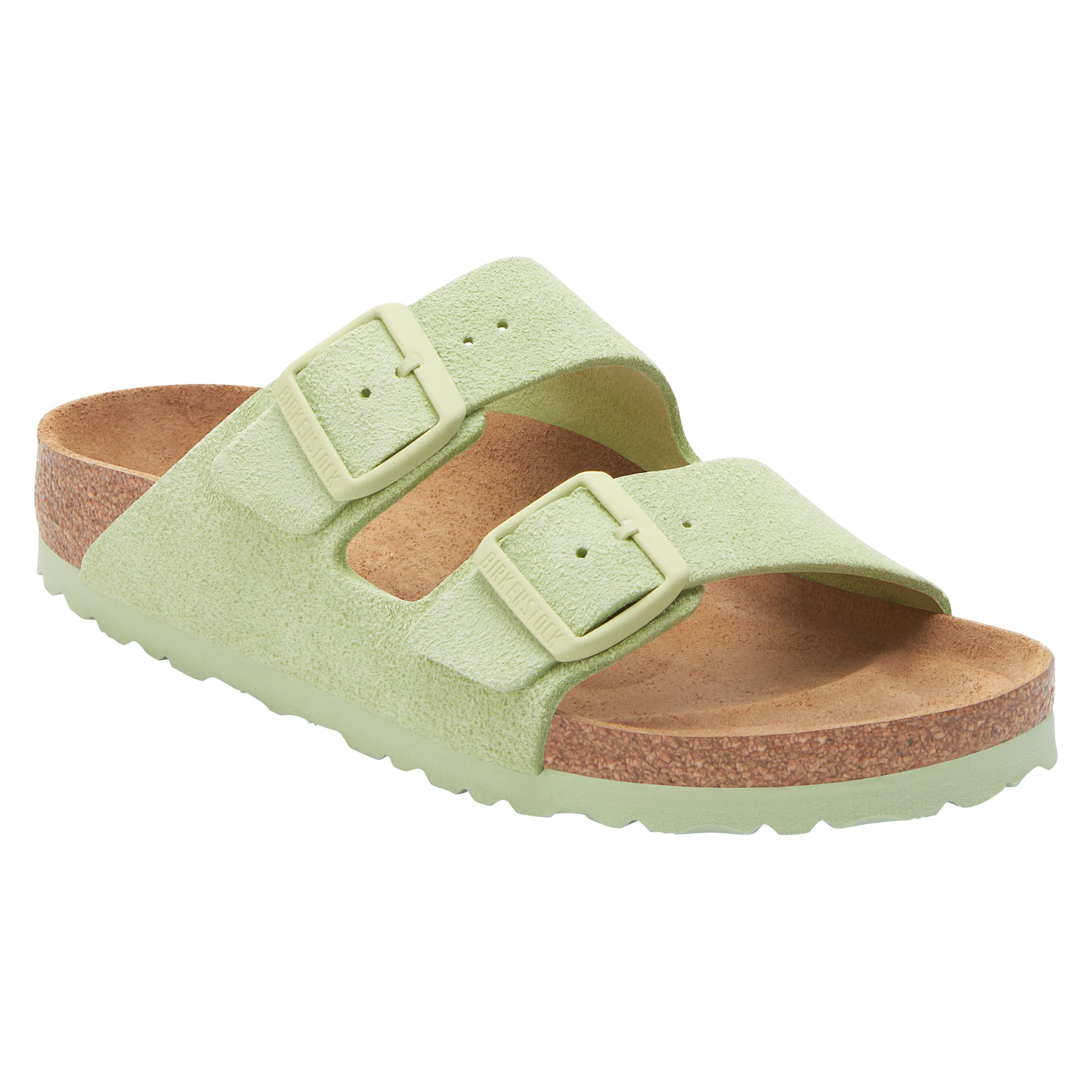 Birkenstock Arizona Soft Footbed faded lime suede