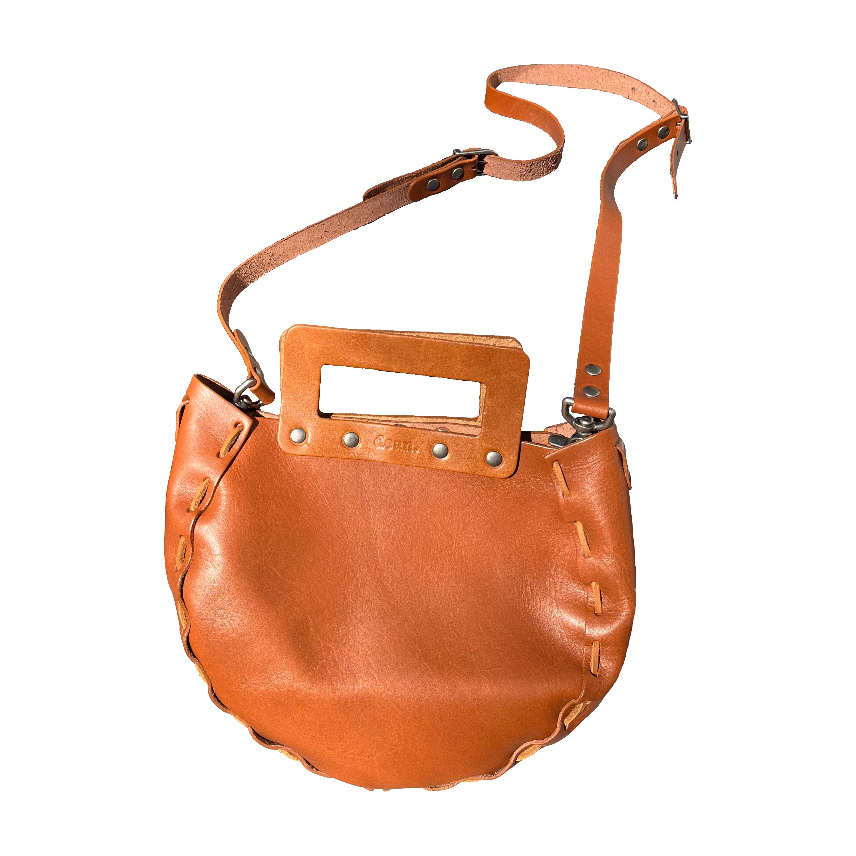 Dean B03 Bowling Bag Crossbody/Clutch cognac recycled leather