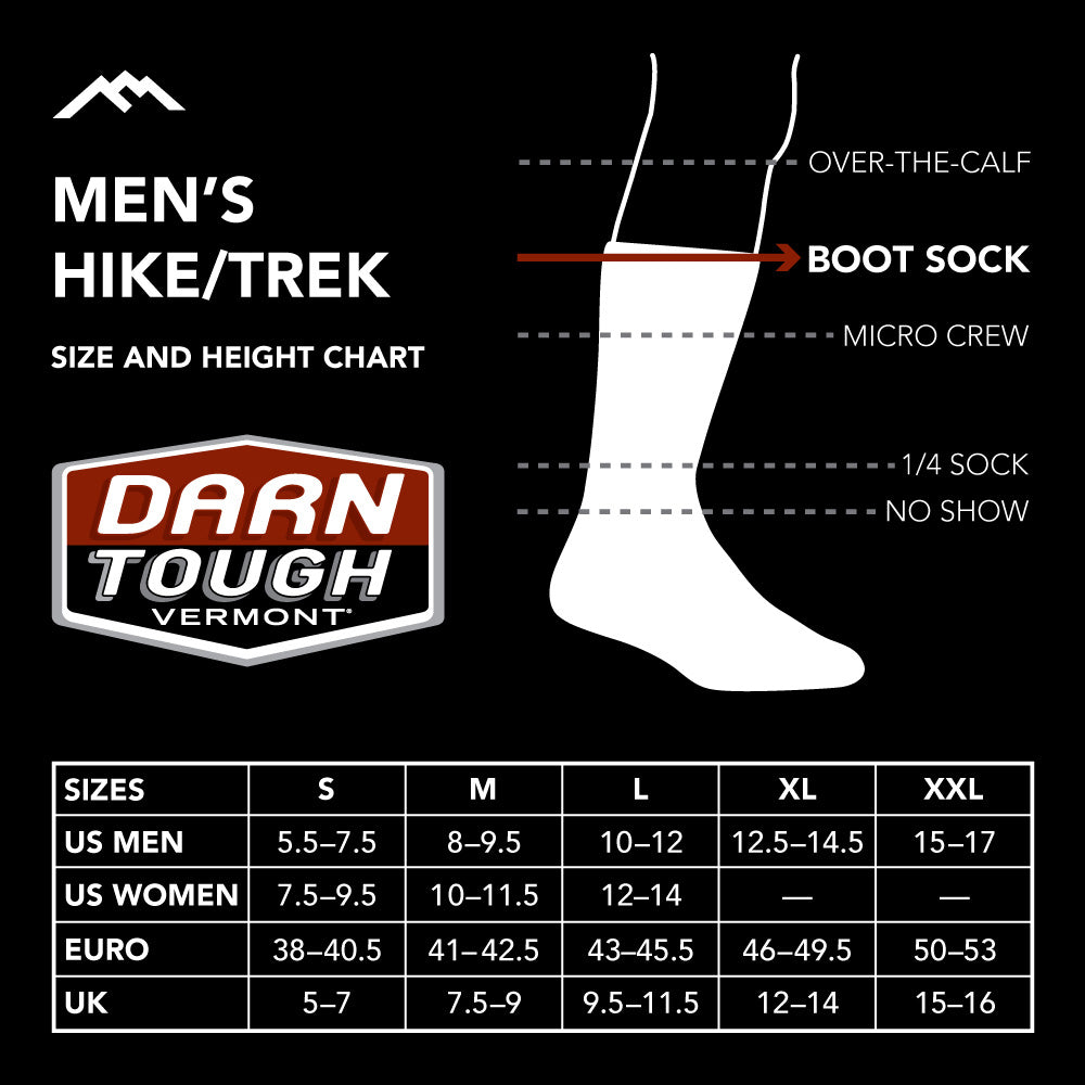 Darn Tough Men's Hiker VanGrizzle Boot Midweight with Cushion forest