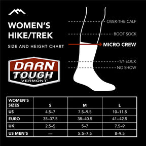 Darn Tough Women's Hiker Micro Crew Midweight with Cushion denim