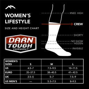 Darn Tough Women's Lifestyle Blossom Crew Lightweight with No Cushion charcoal