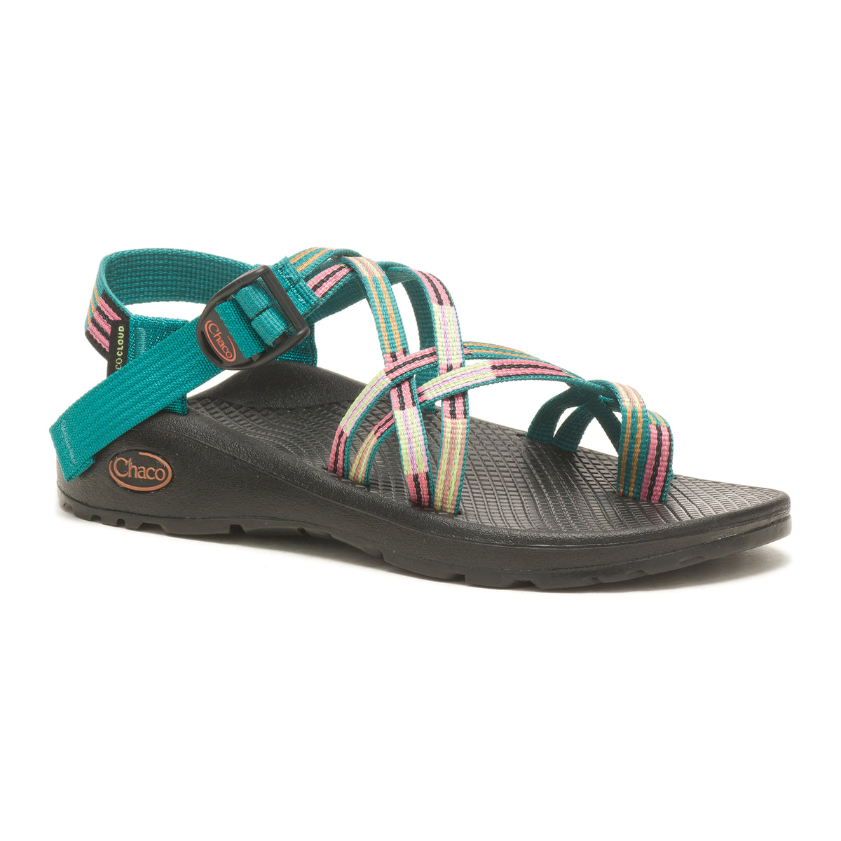 Chaco Teal and Black Strappy Outdoor Sandals Chaco ZX/2 Classic Active Sandal (Women) - Aerial Aqua – The  main image 3