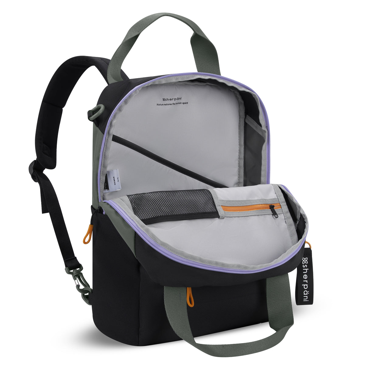 Sherpani Camden Convertible Backpack/Crossbody/Tote Bag juniper