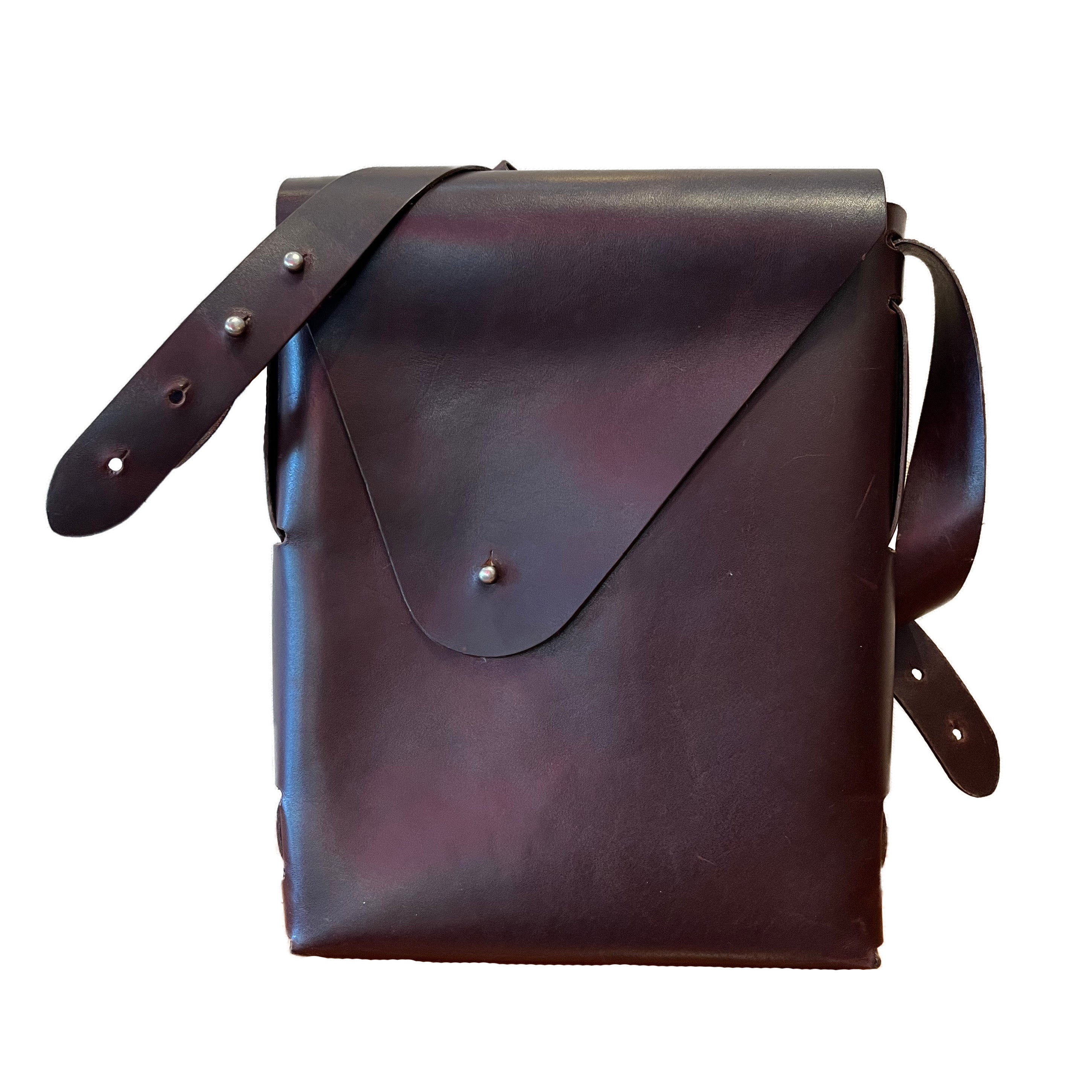 Dean UB01 Mini Unisex Vertical Messenger Bag brown leather
