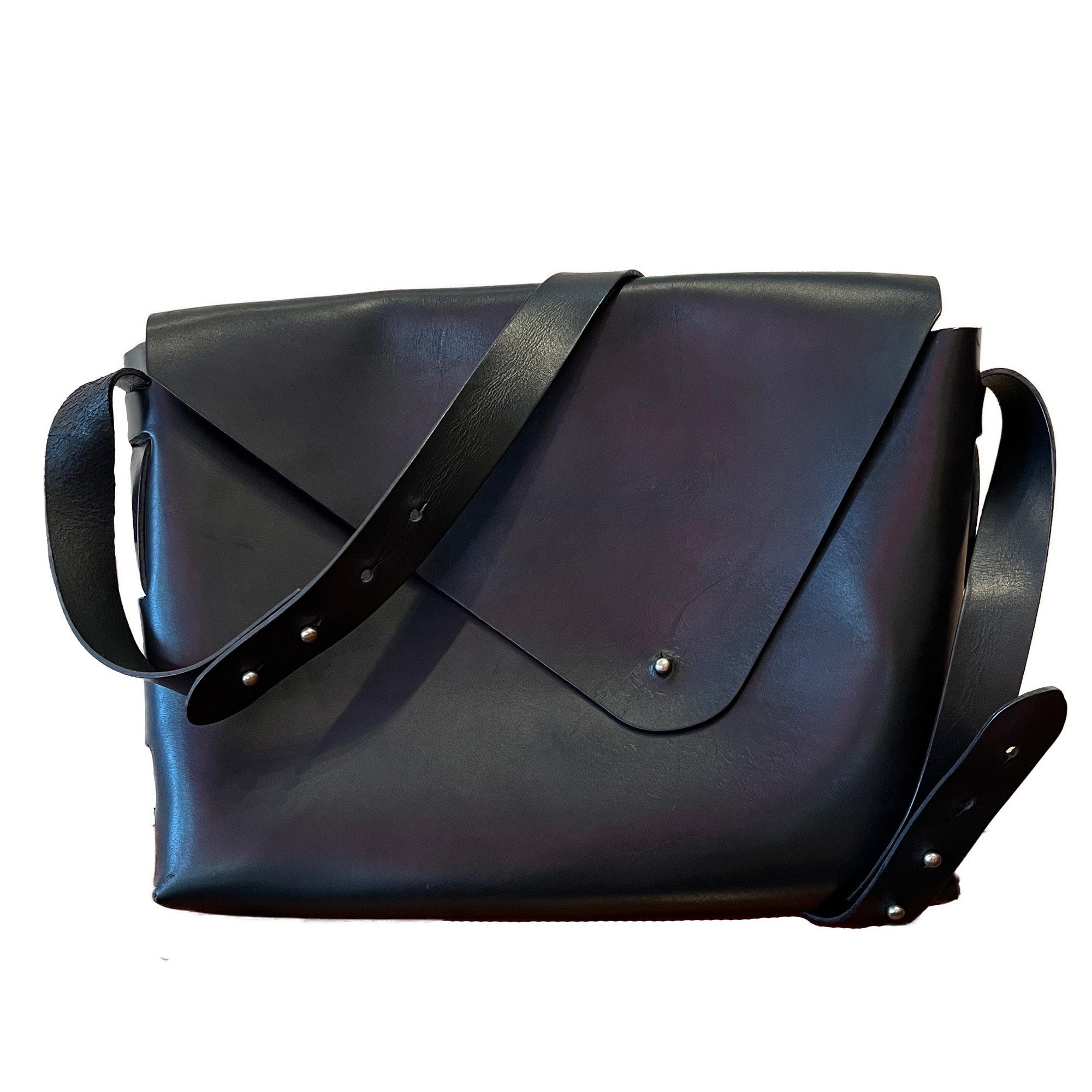 Dean UB02 Unisex Horizontal Messenger Bag black leather