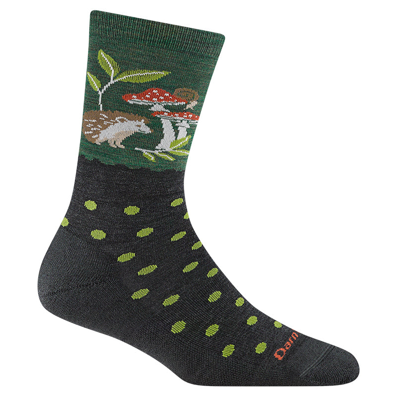 Darn Tough Women's Lifestyle Wild Life Crew Lightweight with Cushion hedgehog moss