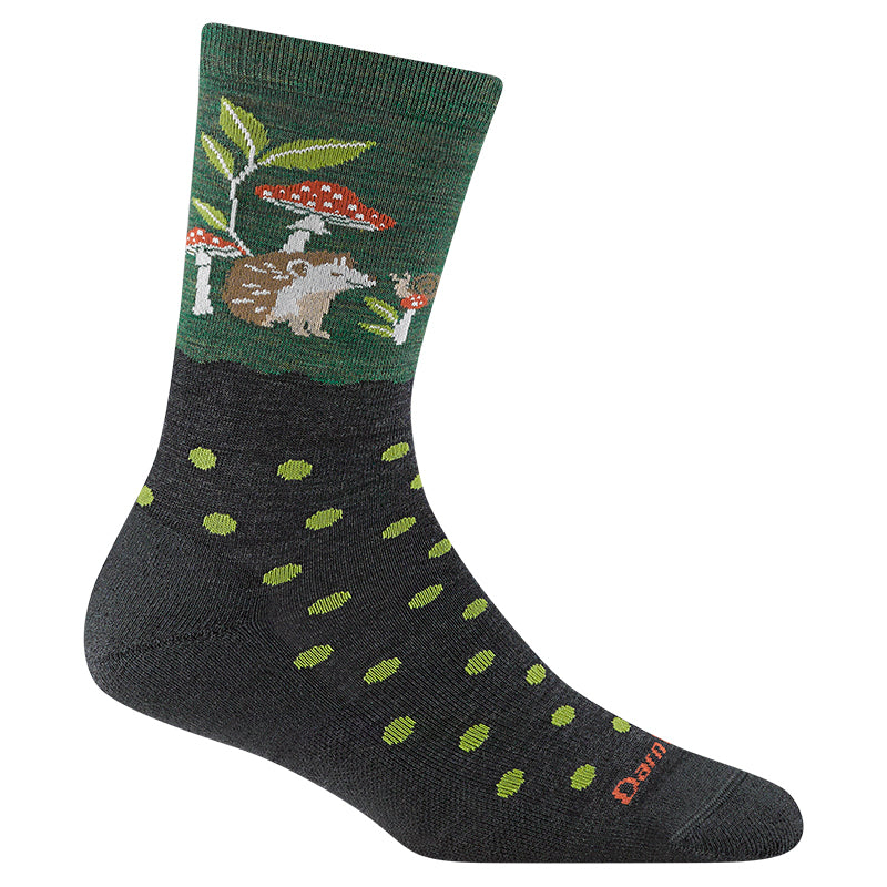 Darn Tough Women's Lifestyle Wild Life Crew Lightweight with Cushion hedgehog moss