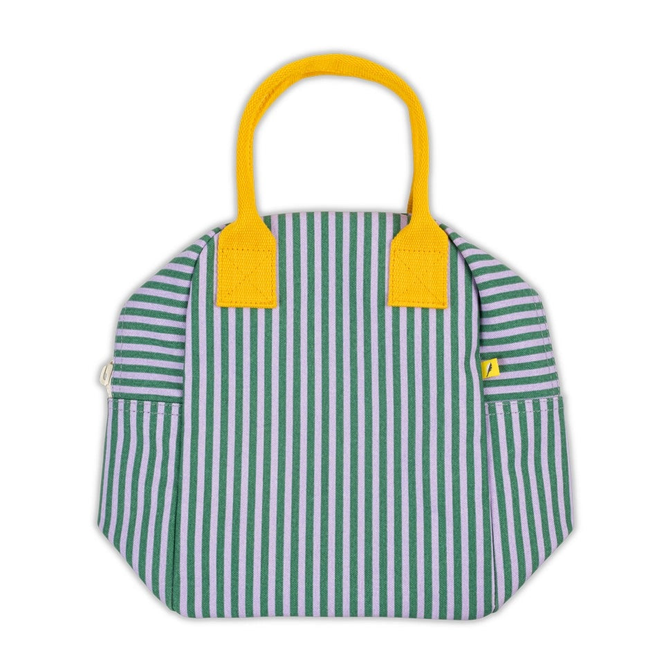 Fluf Zipper Lunch candy stripe grass / lavender
