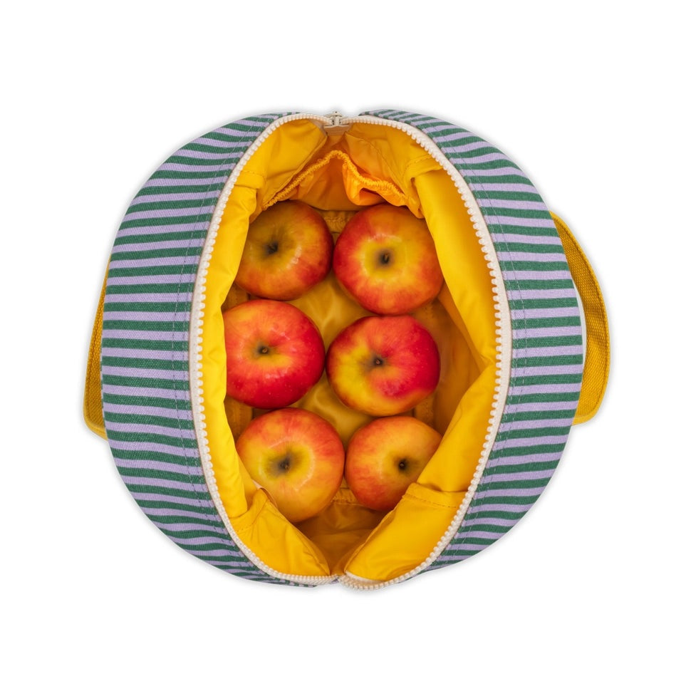 Fluf Zipper Lunch candy stripe grass / lavender