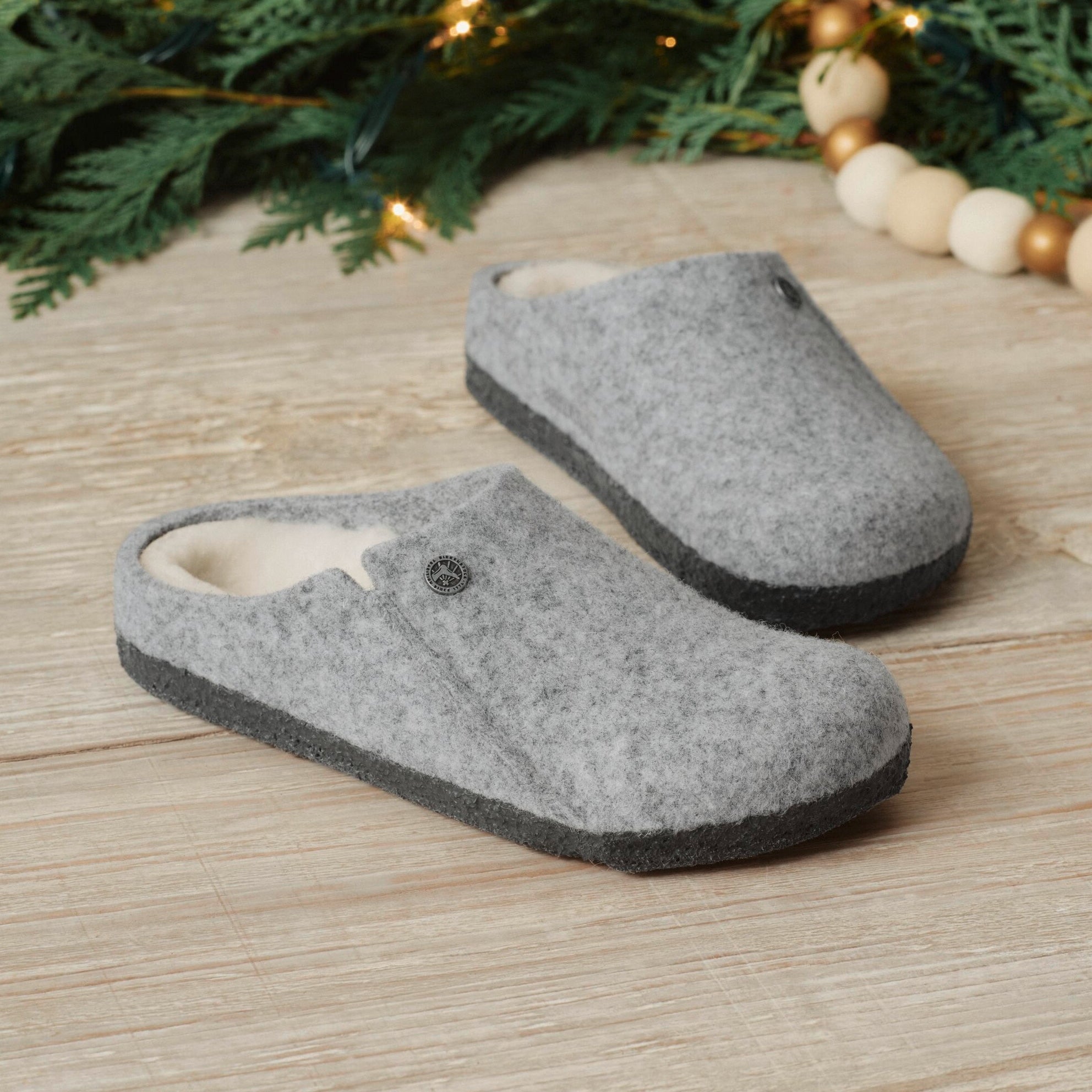 Birkenstock Kids Zermatt Shearling light gray wool/natural shearling