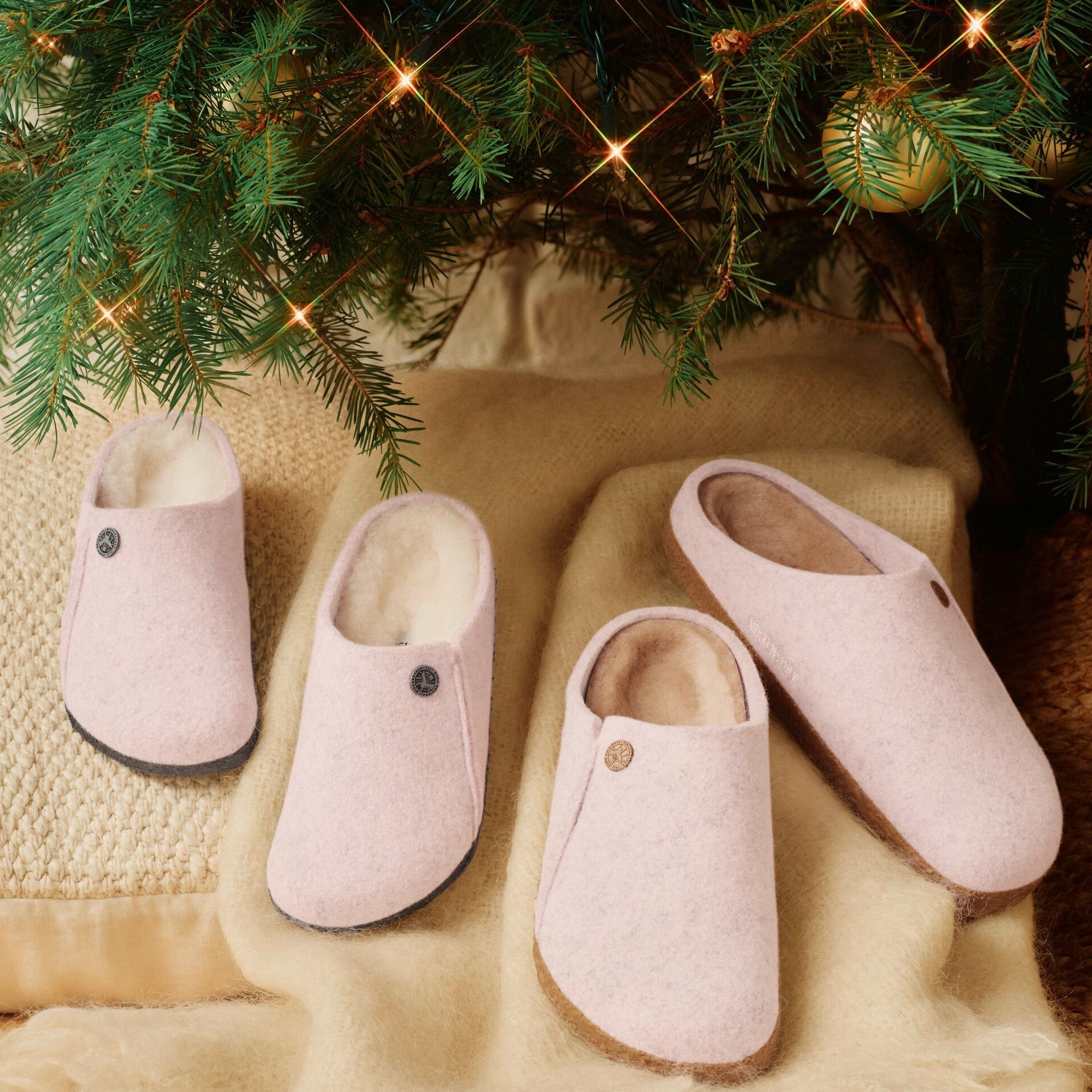 Birkenstock Kids Zermatt Shearling soft pink wool/natural shearling