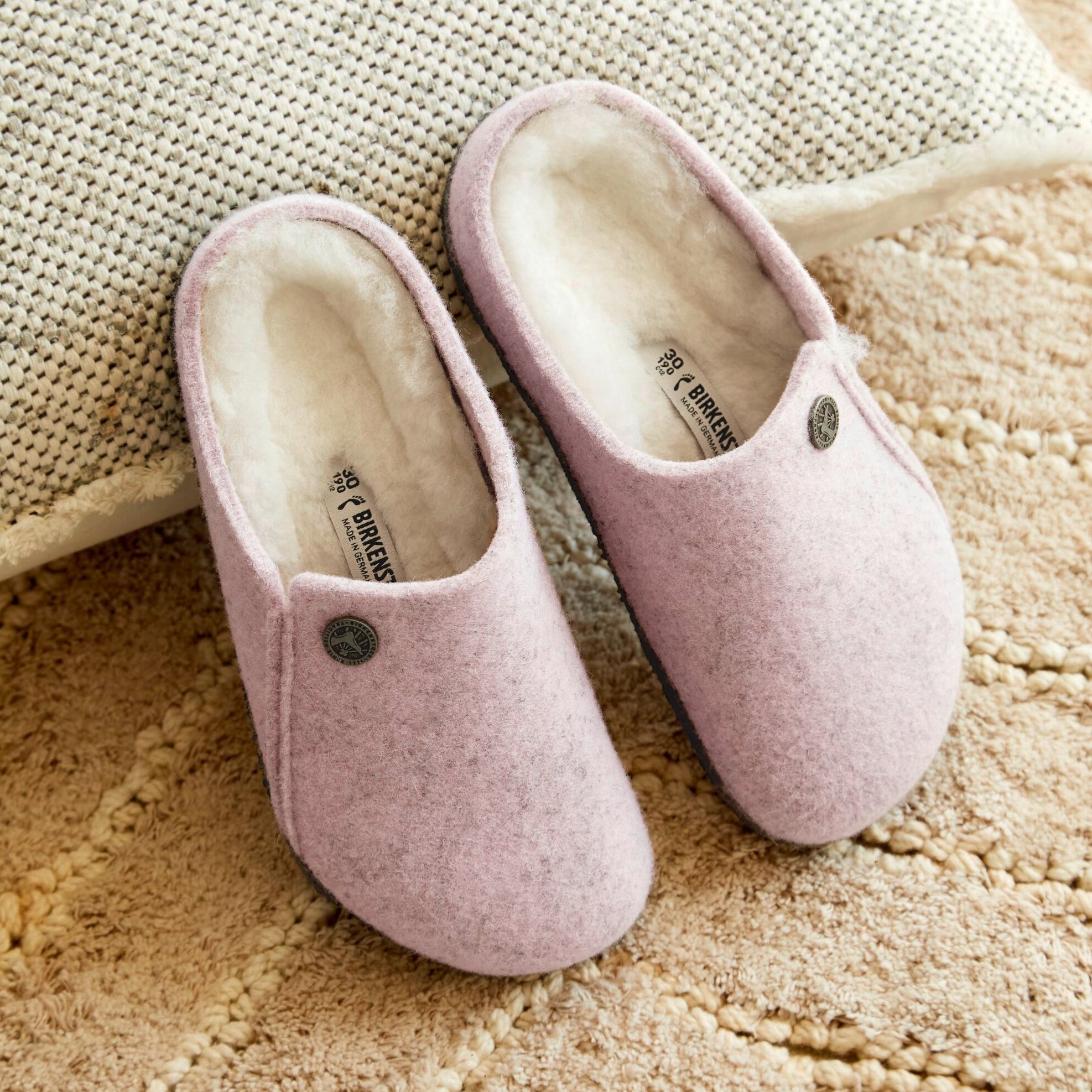 Birkenstock Kids Zermatt Shearling soft pink wool/natural shearling