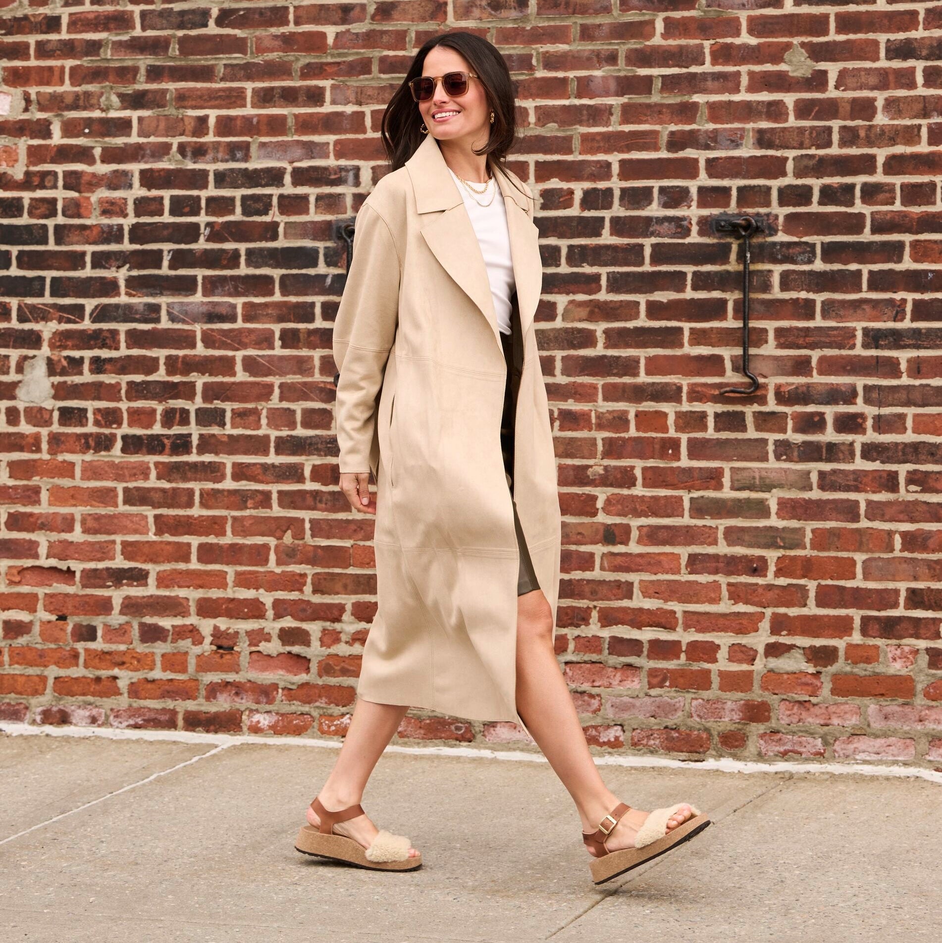 Papillio Glenda Teddy cognac leather/eggshell shearling by Birkenstock