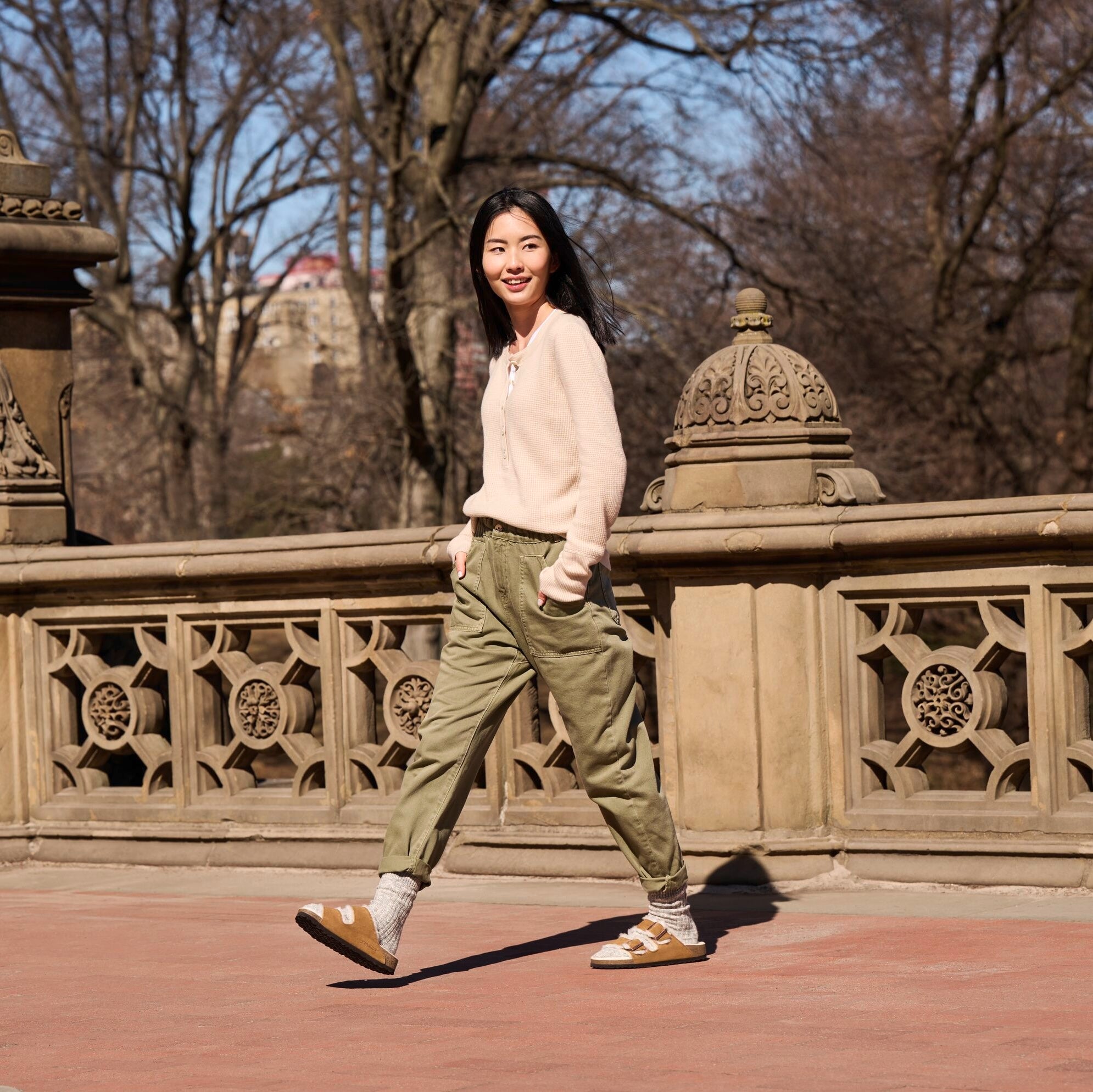 Birkenstock Arizona Shearling mink suede/natural shearling