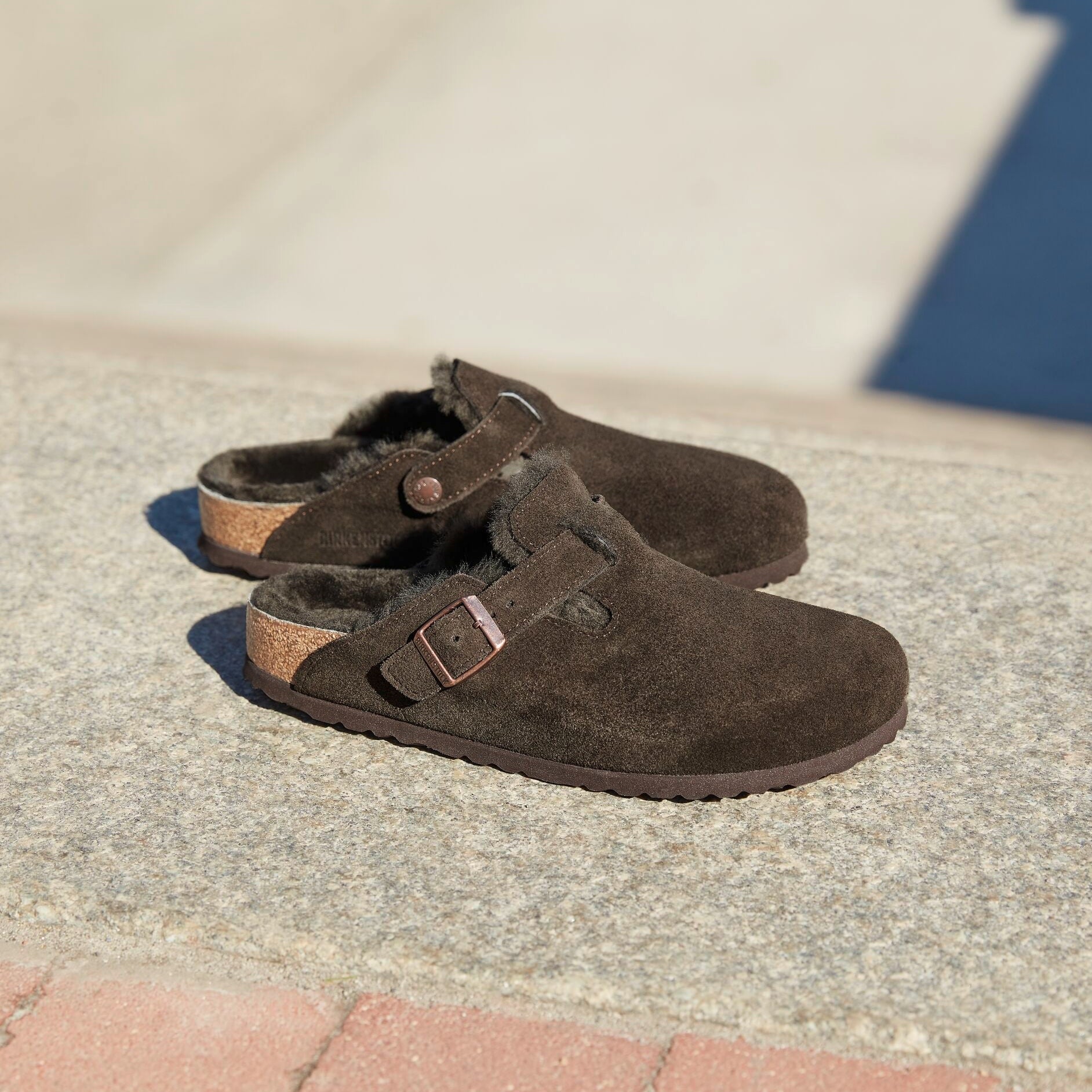 Birkenstock Boston Shearling mocha suede/mocha shearling