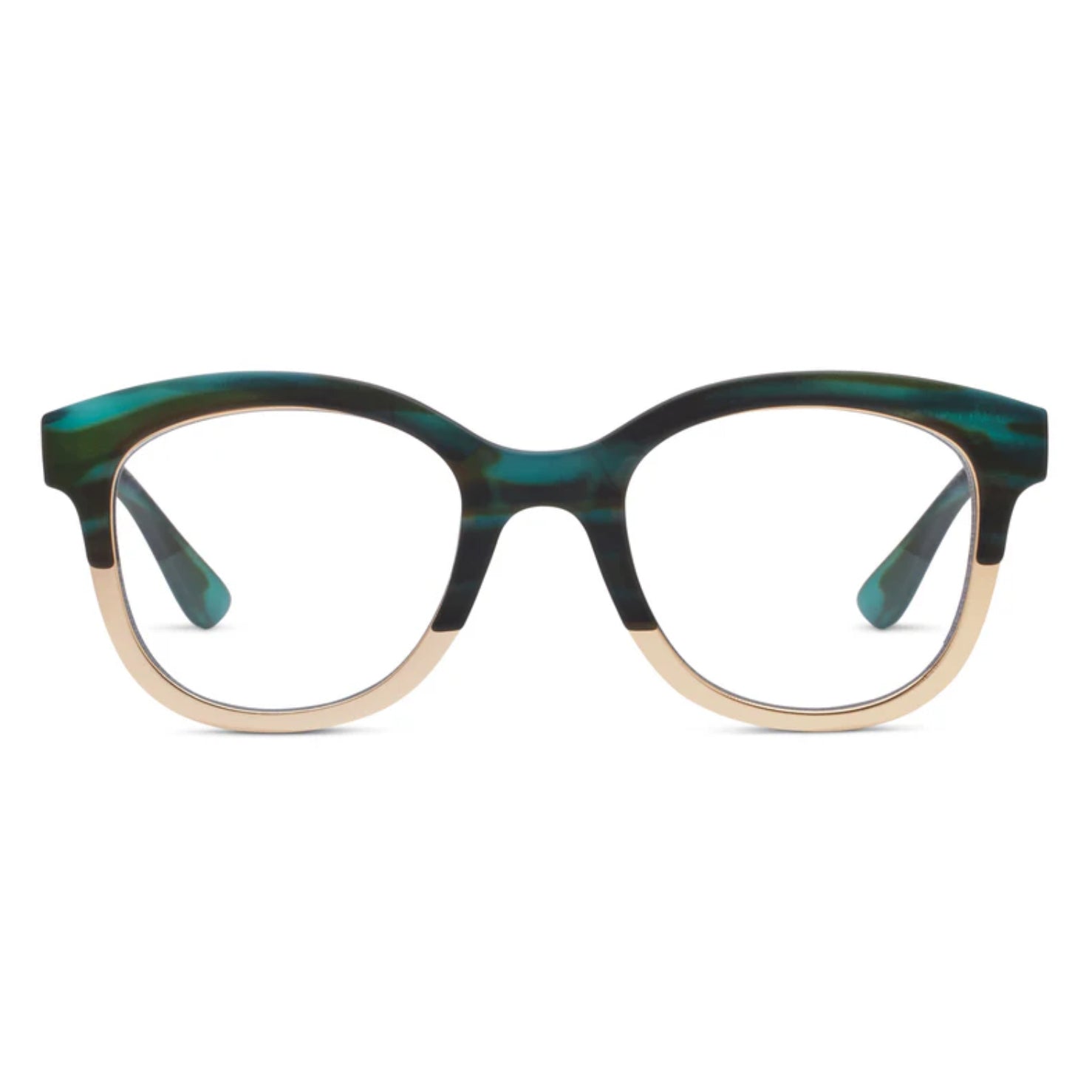 Peepers Georgia Blue Light Readers teal horn/gold