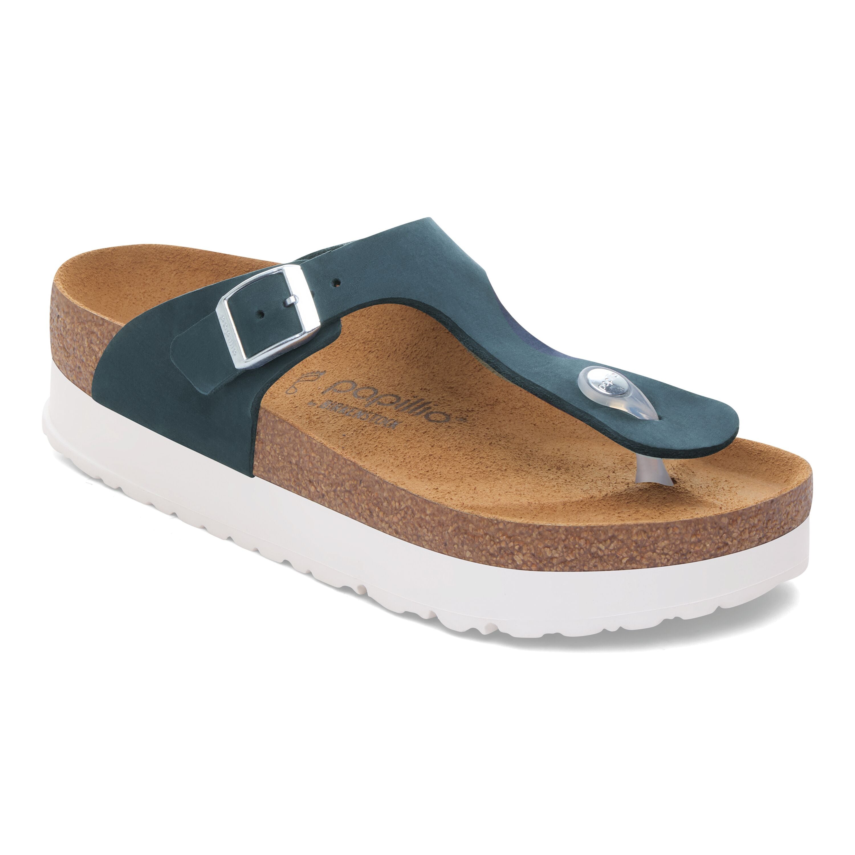 Papillio Gizeh Platform new navy nubuck by Birkenstock